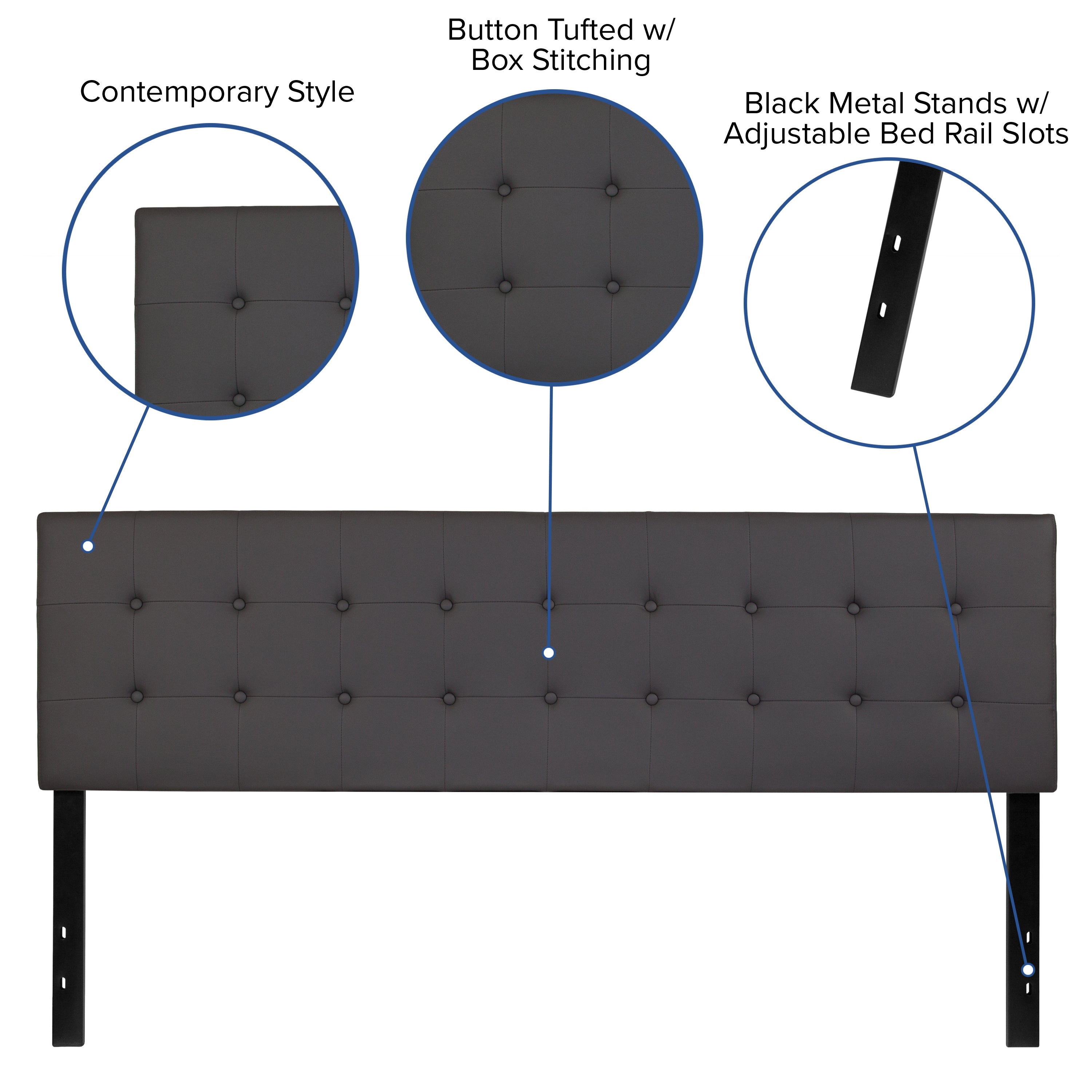 Lennox Button Tufted Upholstered Headboard