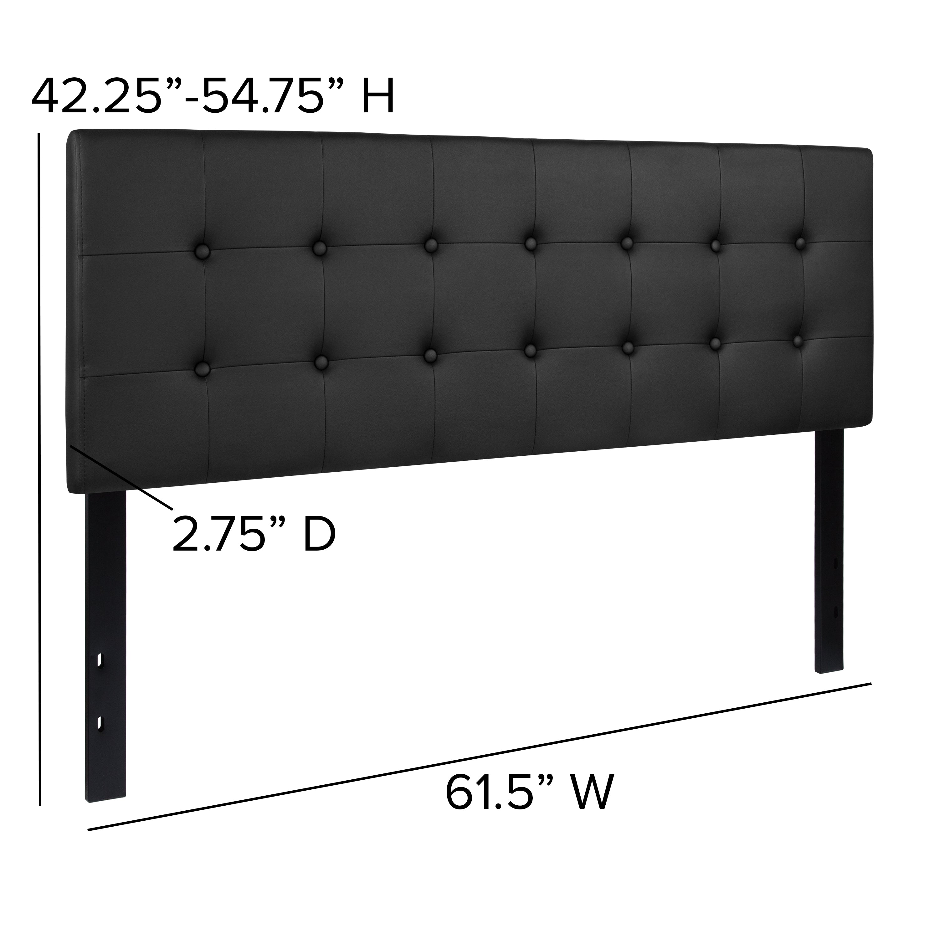 Lennox Button Tufted Upholstered Headboard-Headboard-Flash Furniture-Wall2Wall Furnishings