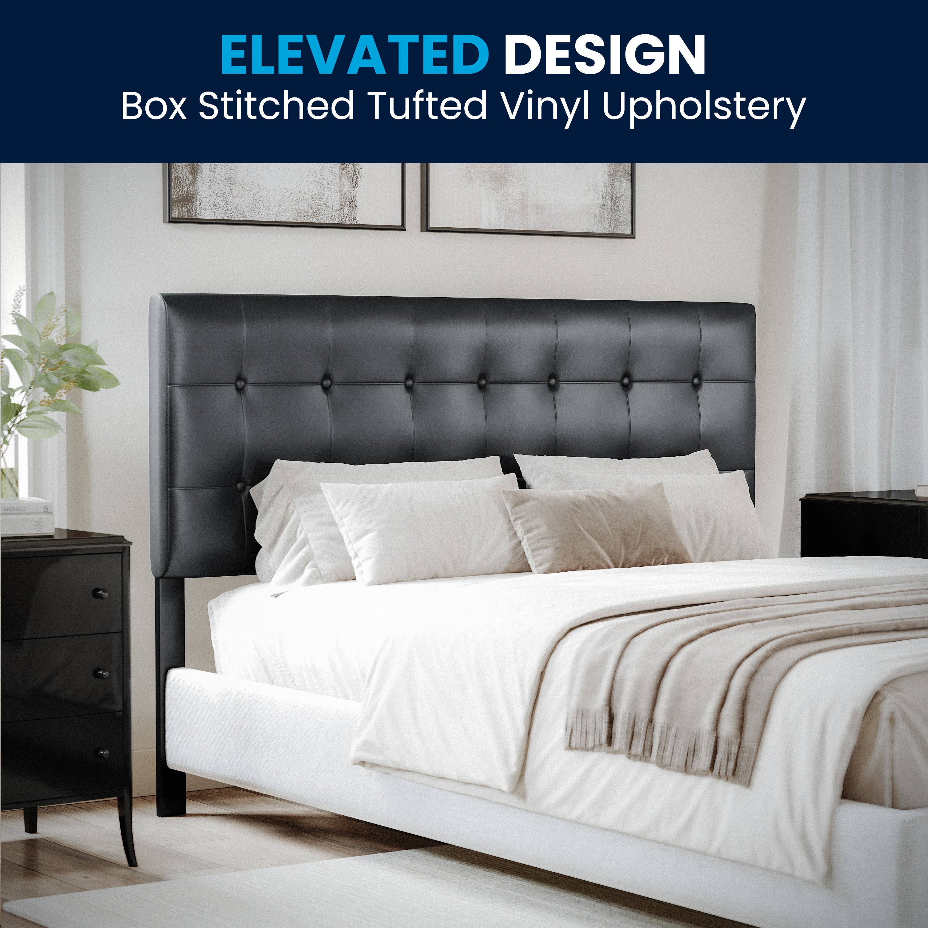 Lennox Button Tufted Upholstered Headboard