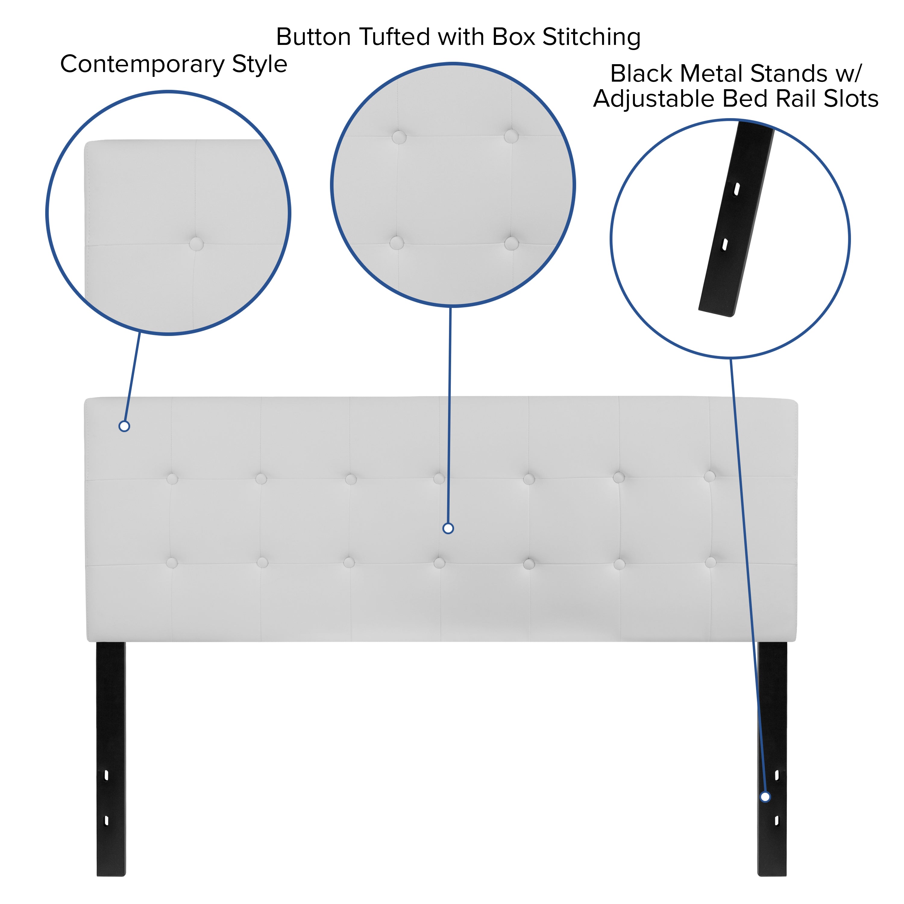 Lennox Button Tufted Upholstered Headboard