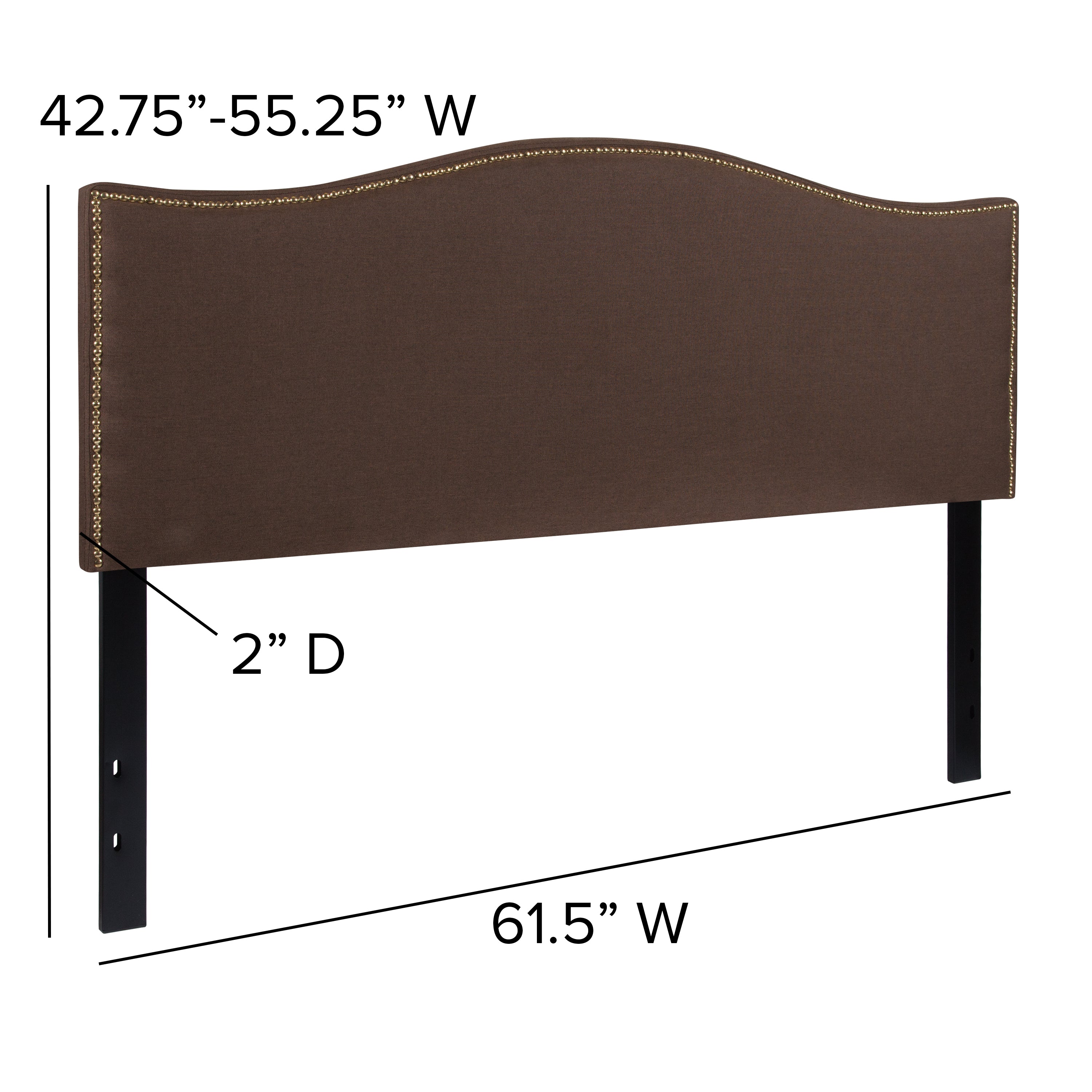 Lexington Arched Upholstered Headboard with Accent Nail Trim-Headboard-Flash Furniture-Wall2Wall Furnishings
