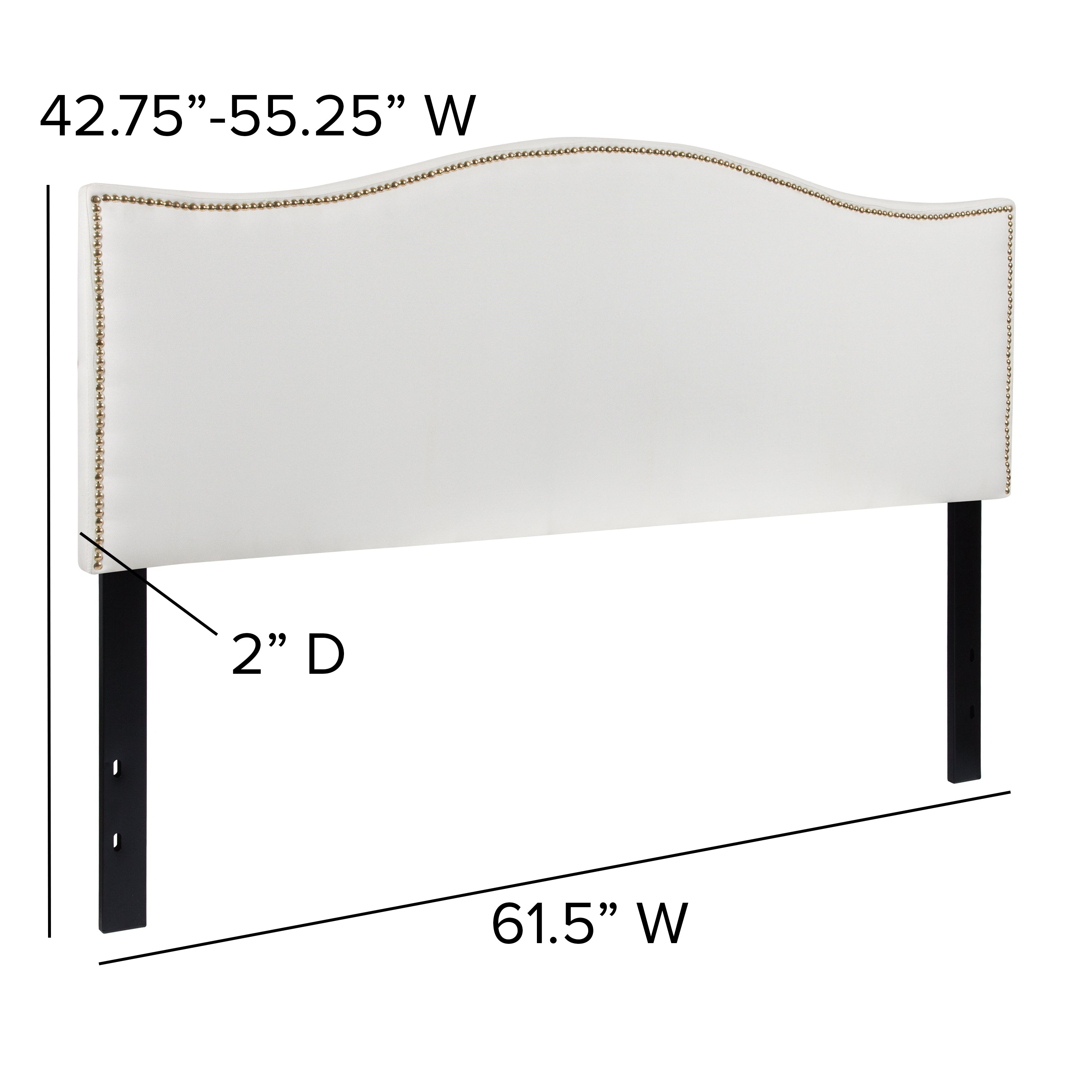Lexington Arched Upholstered Headboard with Accent Nail Trim