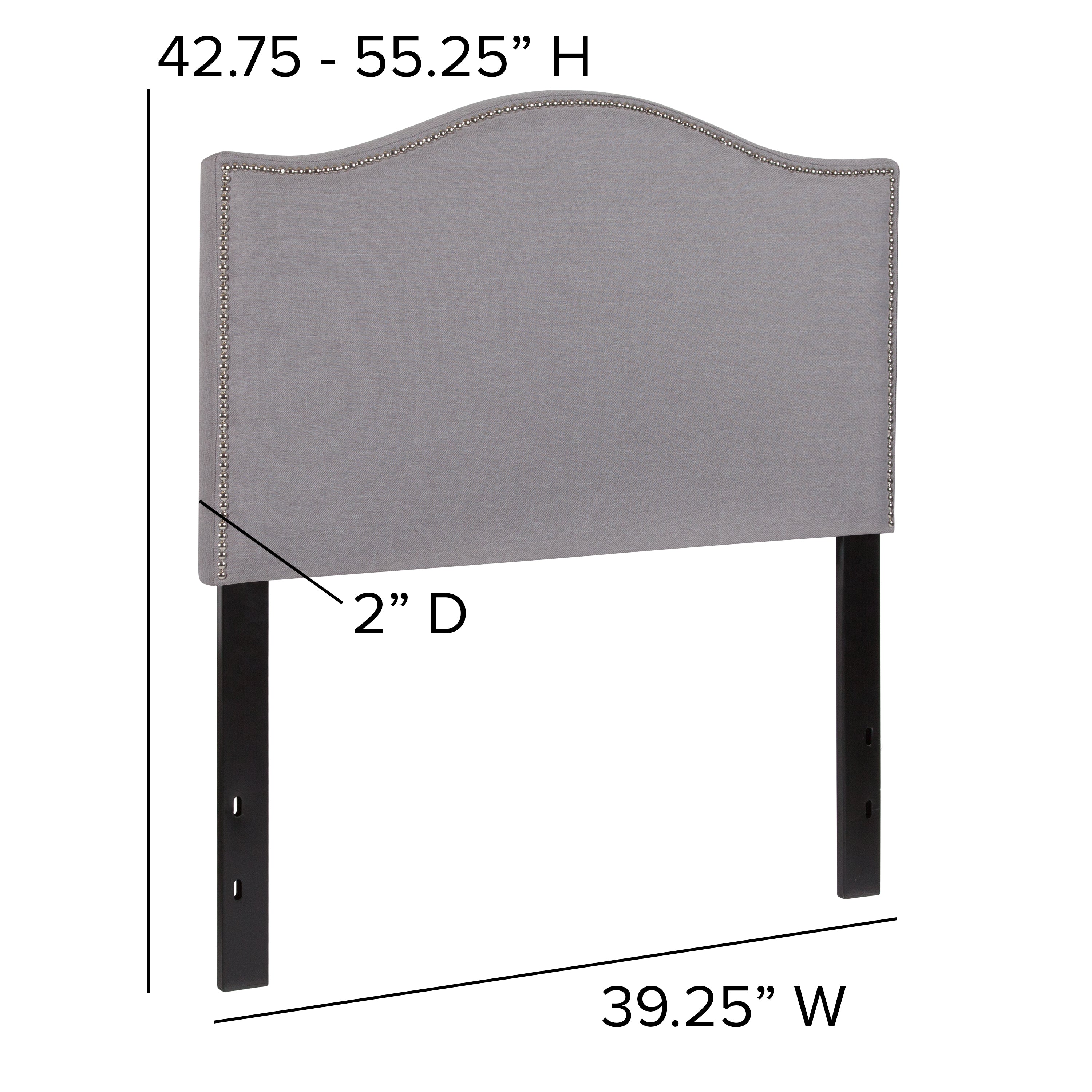 Lexington Arched Upholstered Headboard with Accent Nail Trim