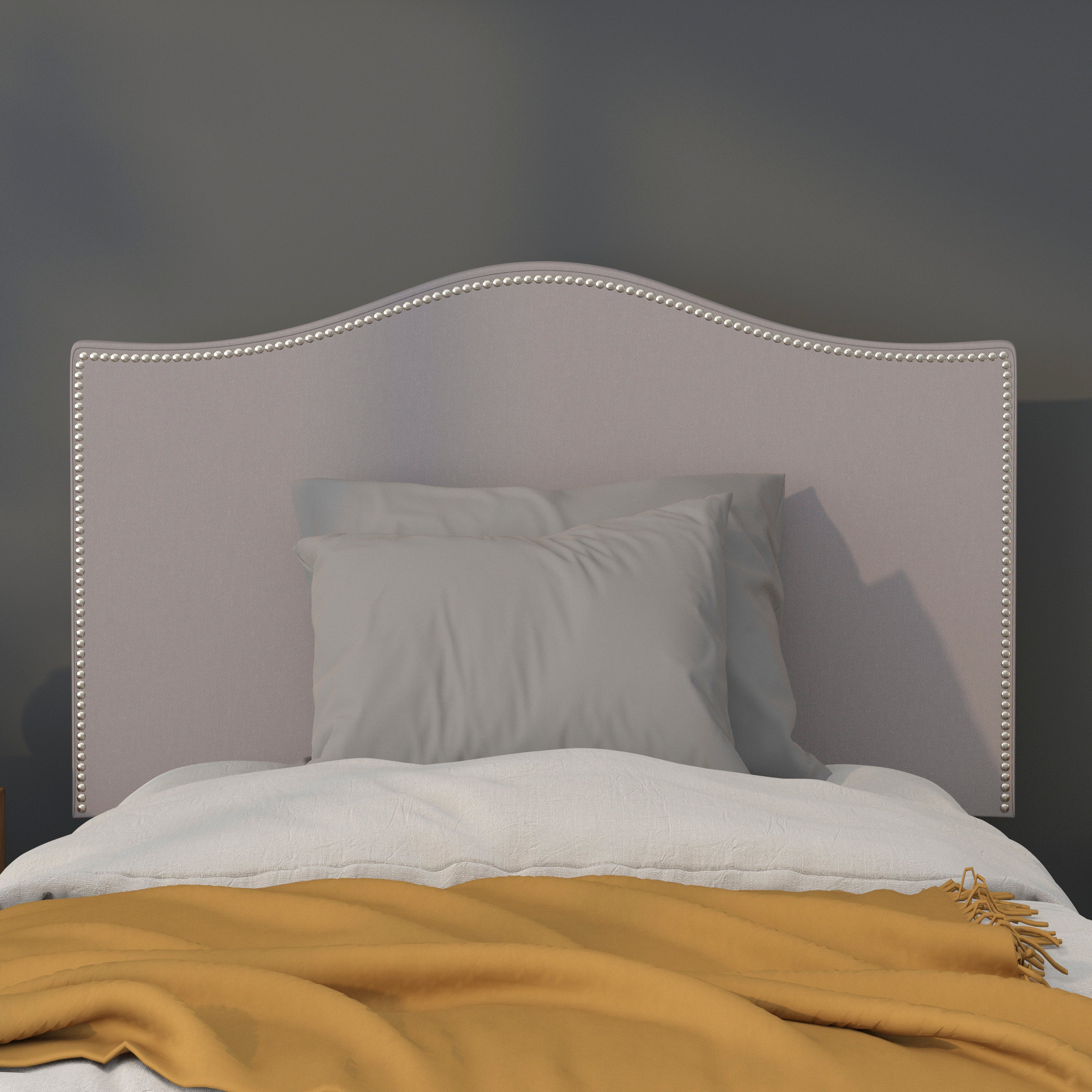 Lexington Arched Upholstered Headboard with Accent Nail Trim