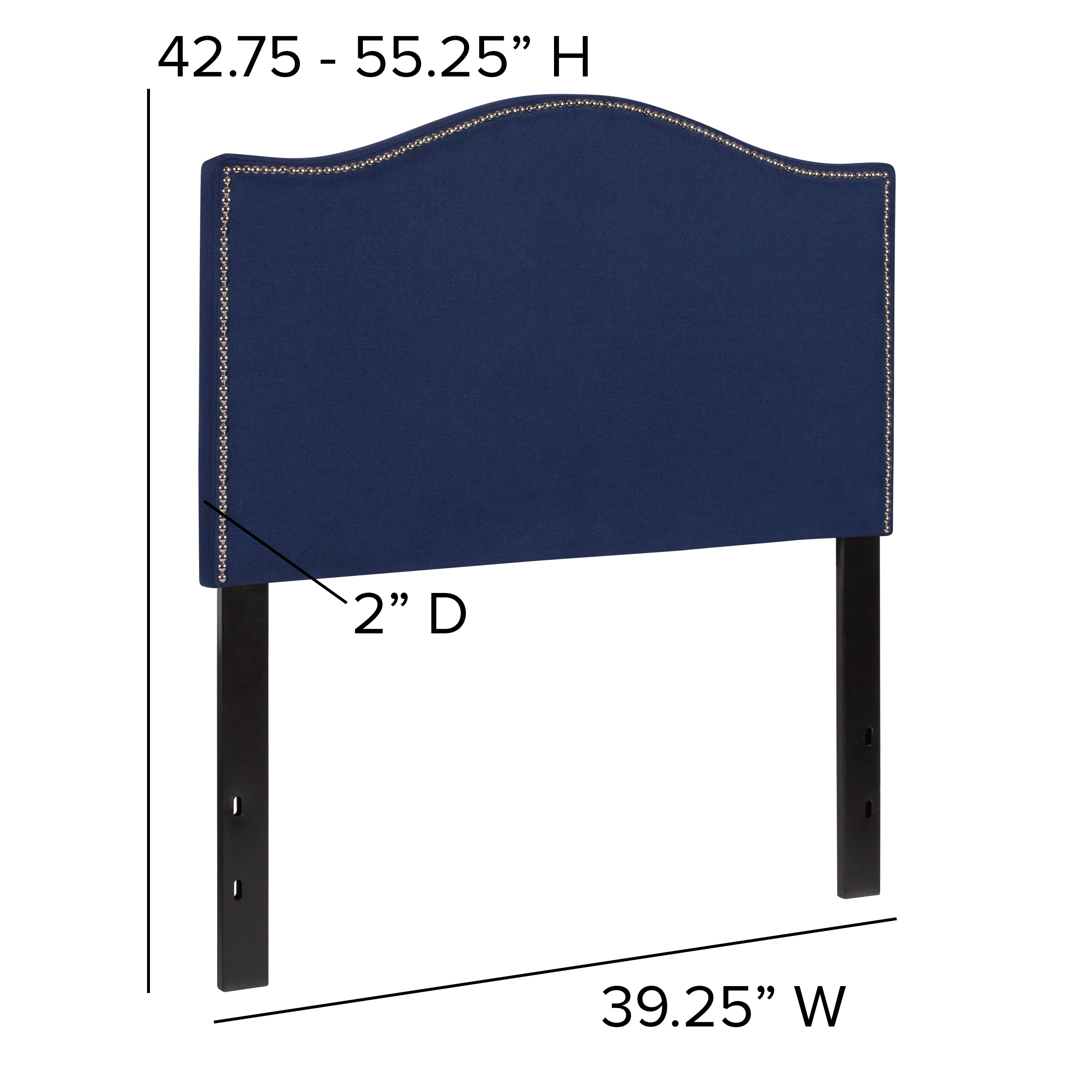 Lexington Arched Upholstered Headboard with Accent Nail Trim