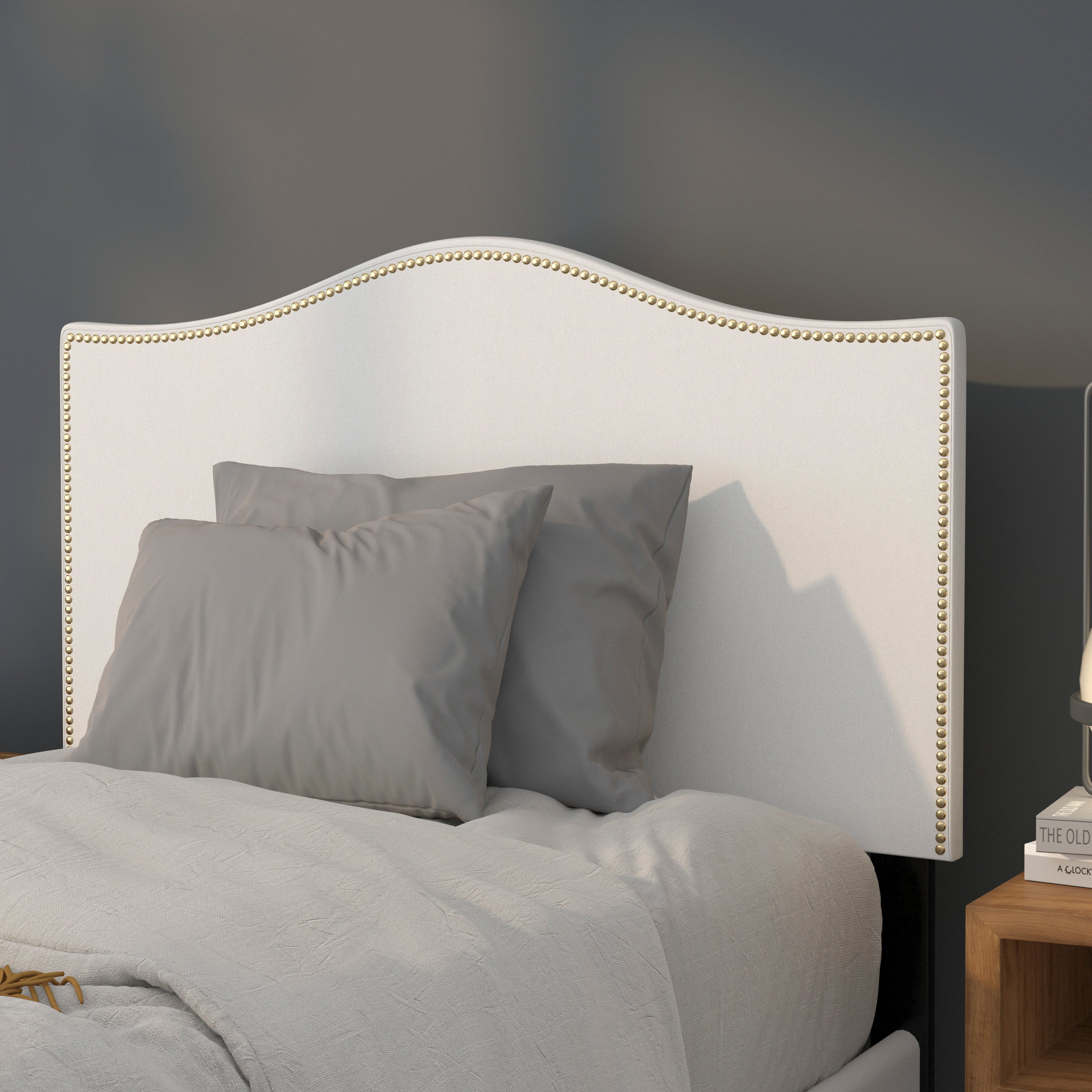 Lexington Arched Upholstered Headboard with Accent Nail Trim
