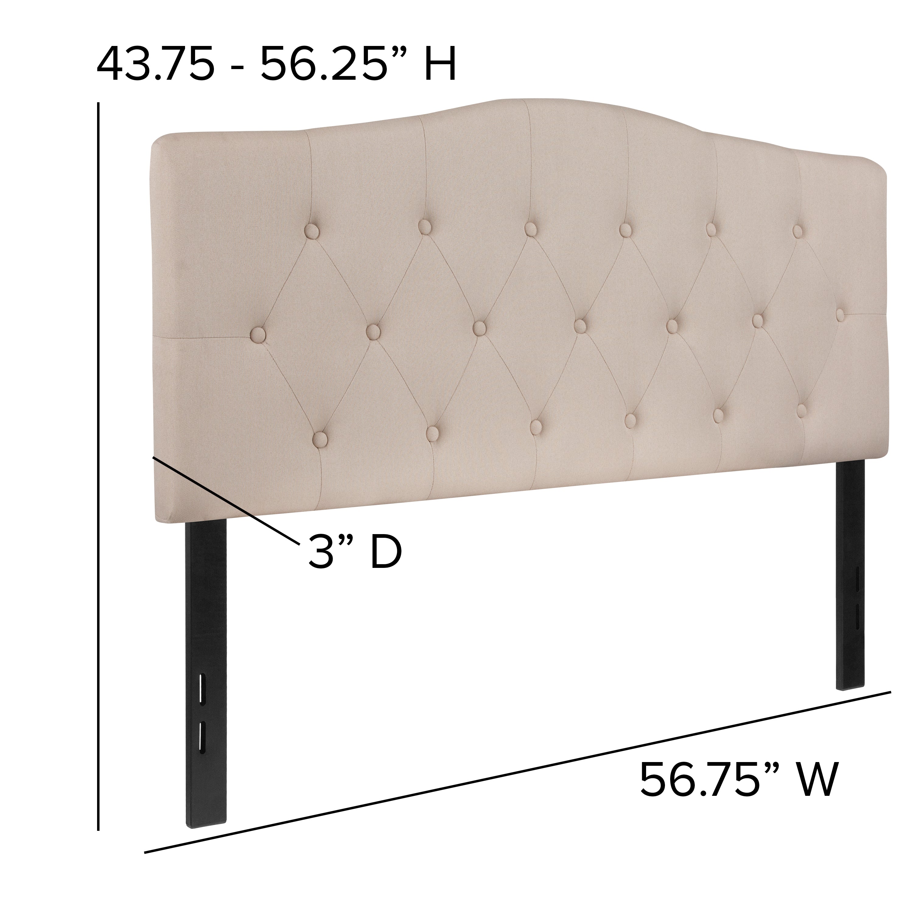 Cambridge Arched Button Tufted Upholstered Headboard