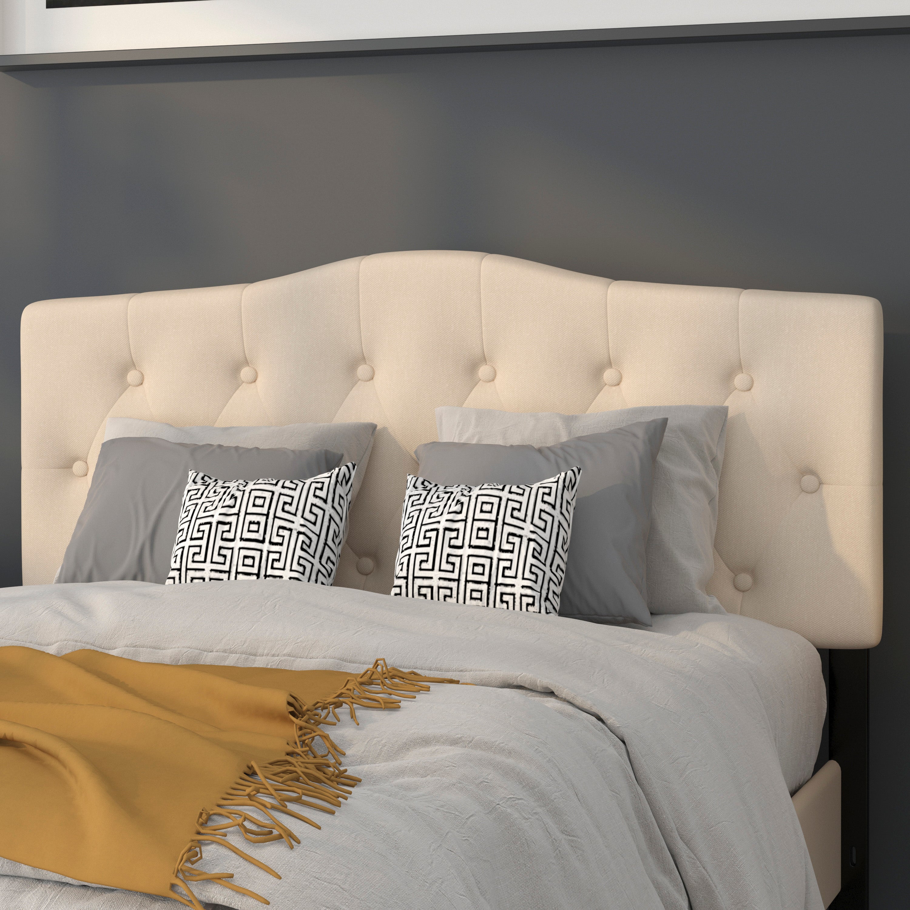 Cambridge Arched Button Tufted Upholstered Headboard