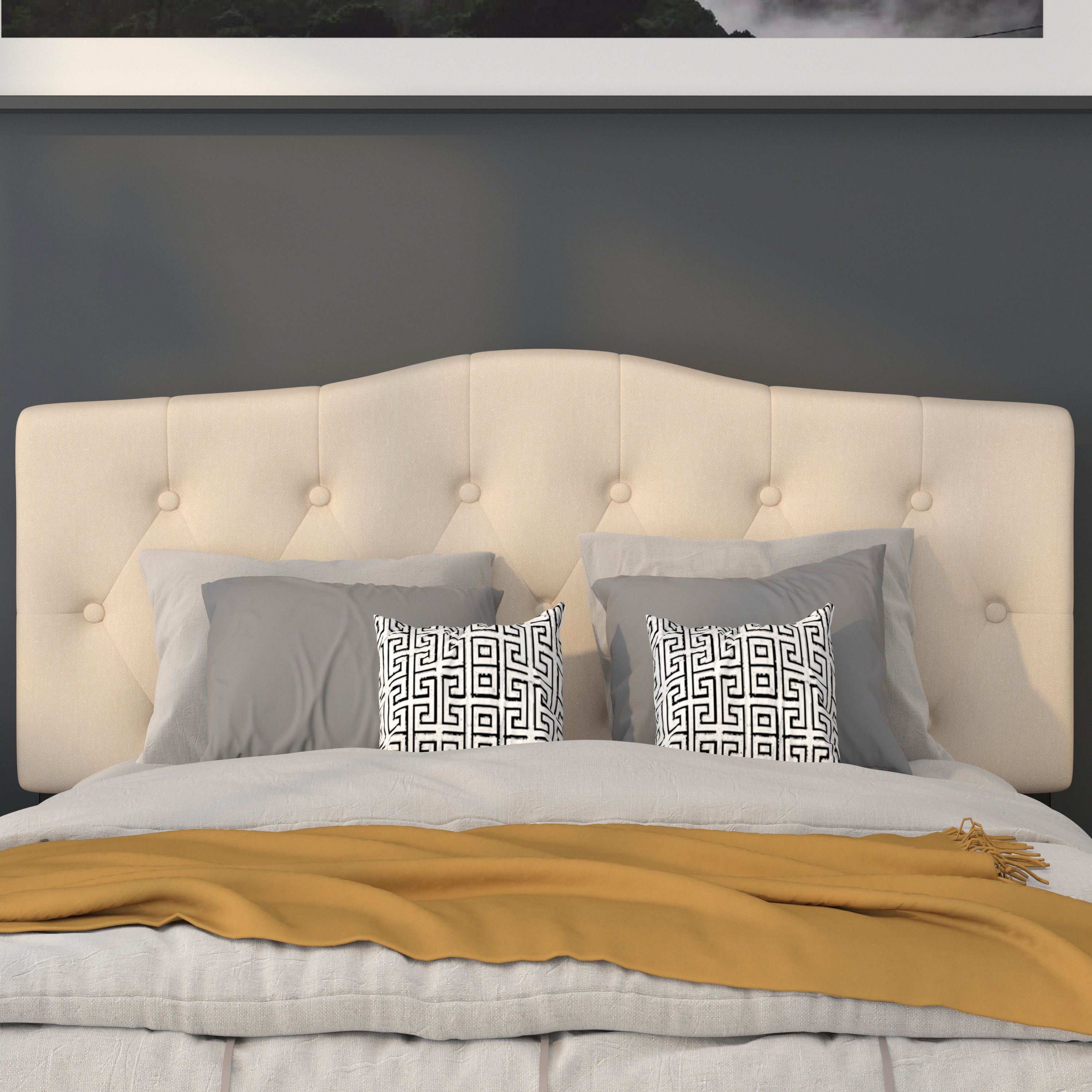 Cambridge Arched Button Tufted Upholstered Headboard