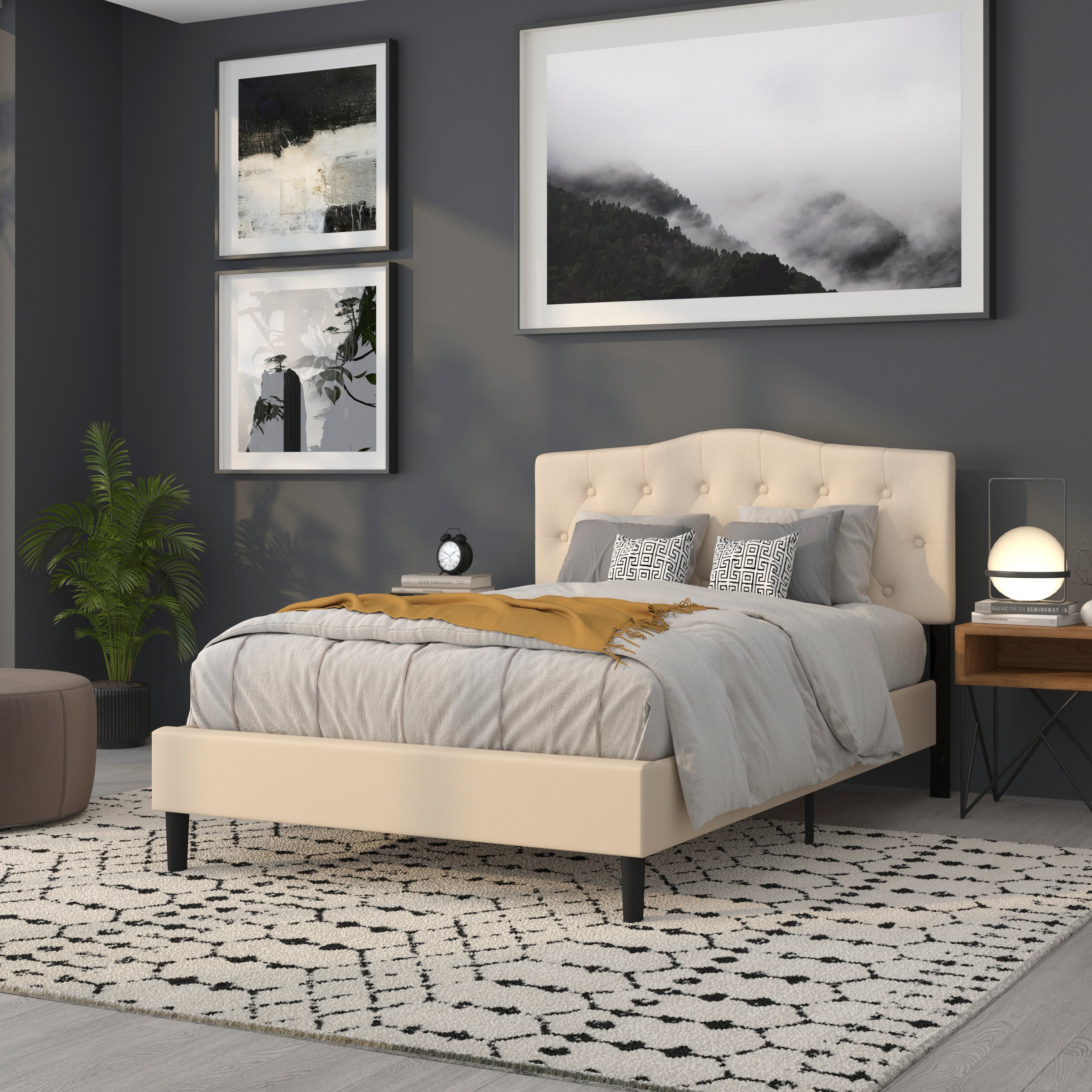 Cambridge Arched Button Tufted Upholstered Headboard
