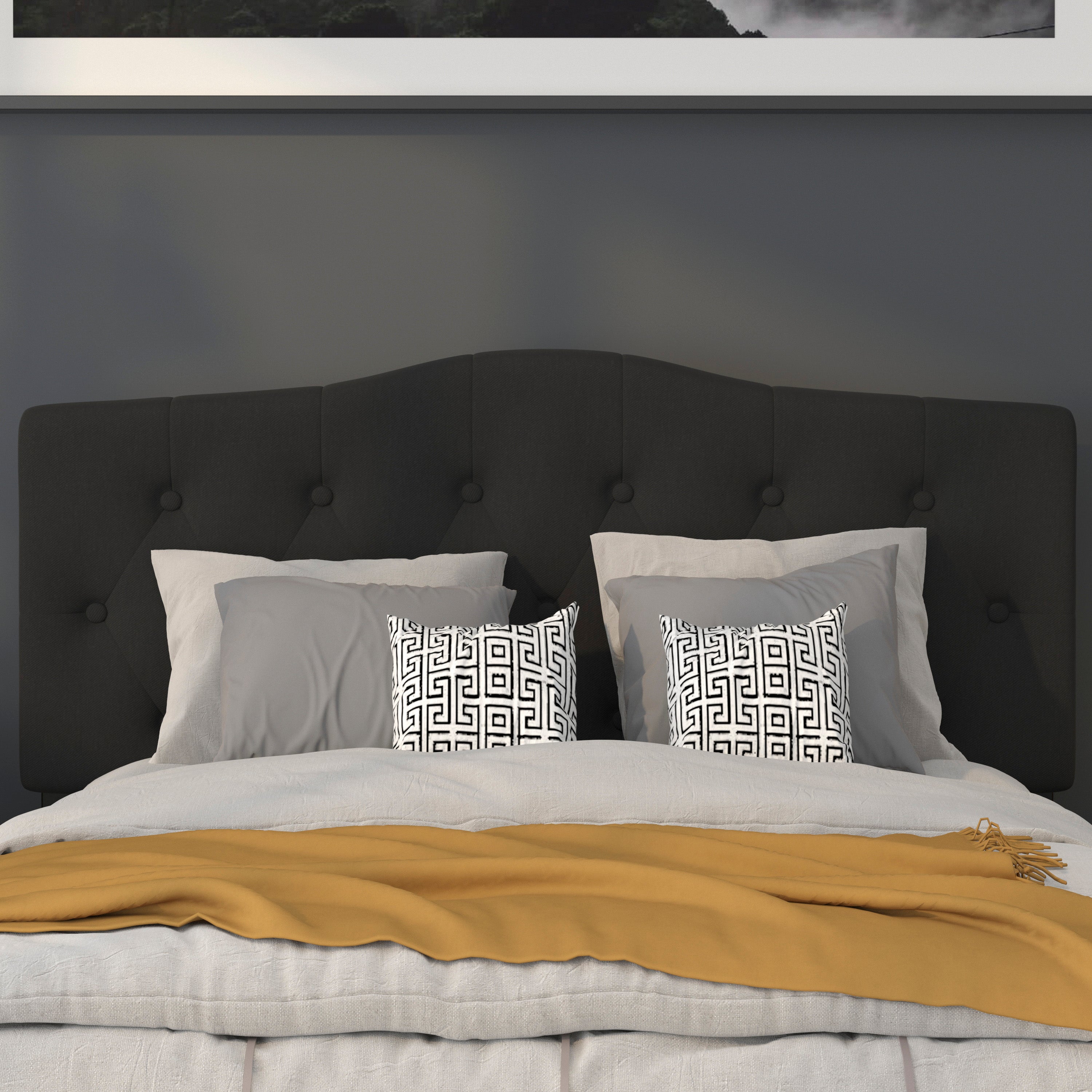 Cambridge Arched Button Tufted Upholstered Headboard