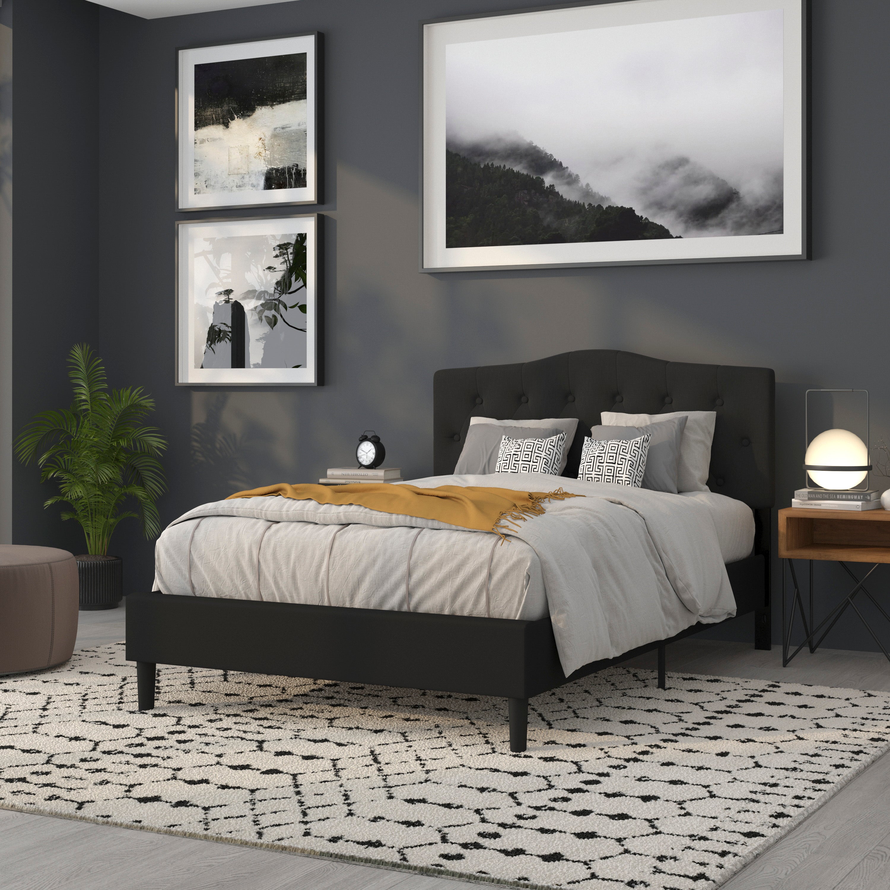 Cambridge Arched Button Tufted Upholstered Headboard