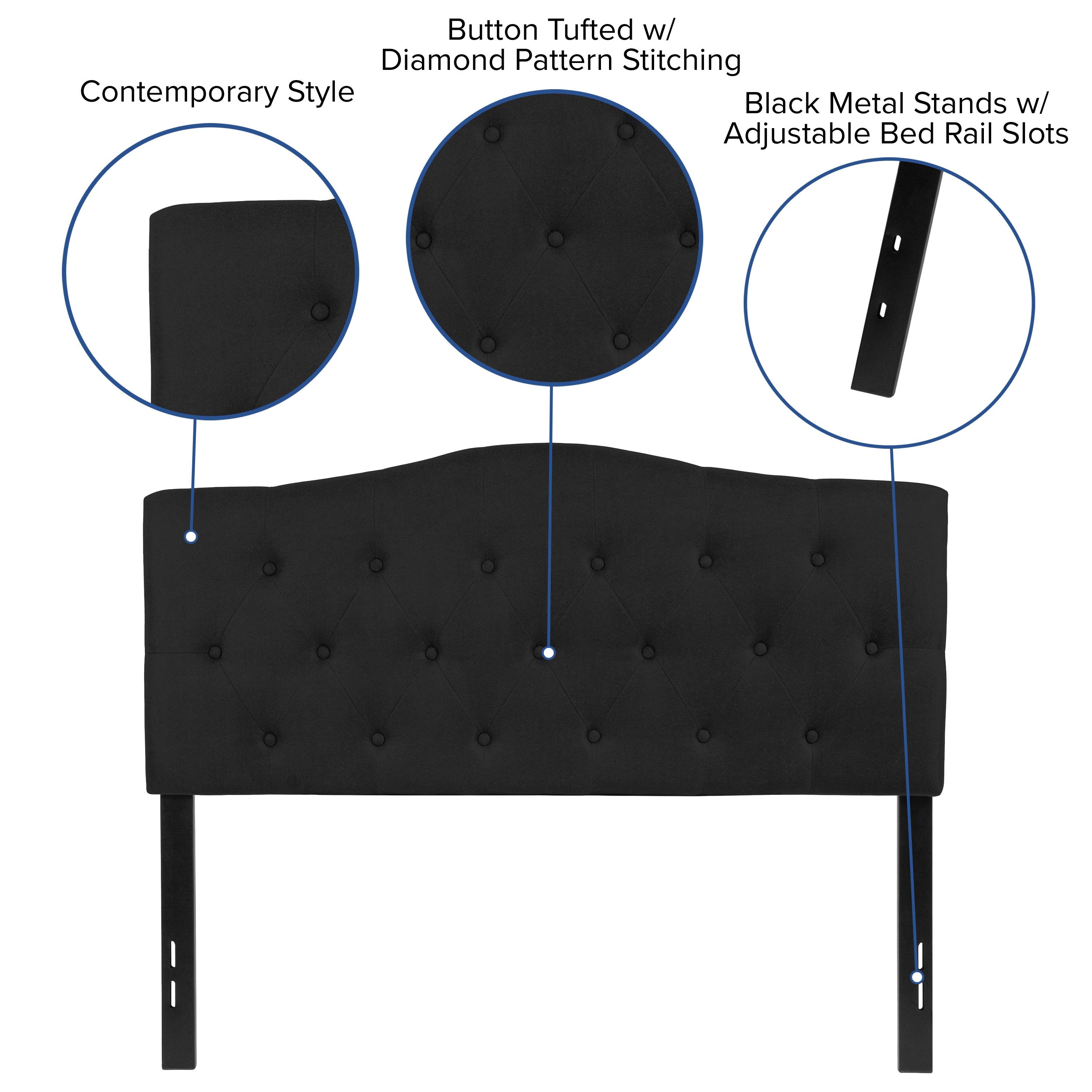 Cambridge Arched Button Tufted Upholstered Headboard
