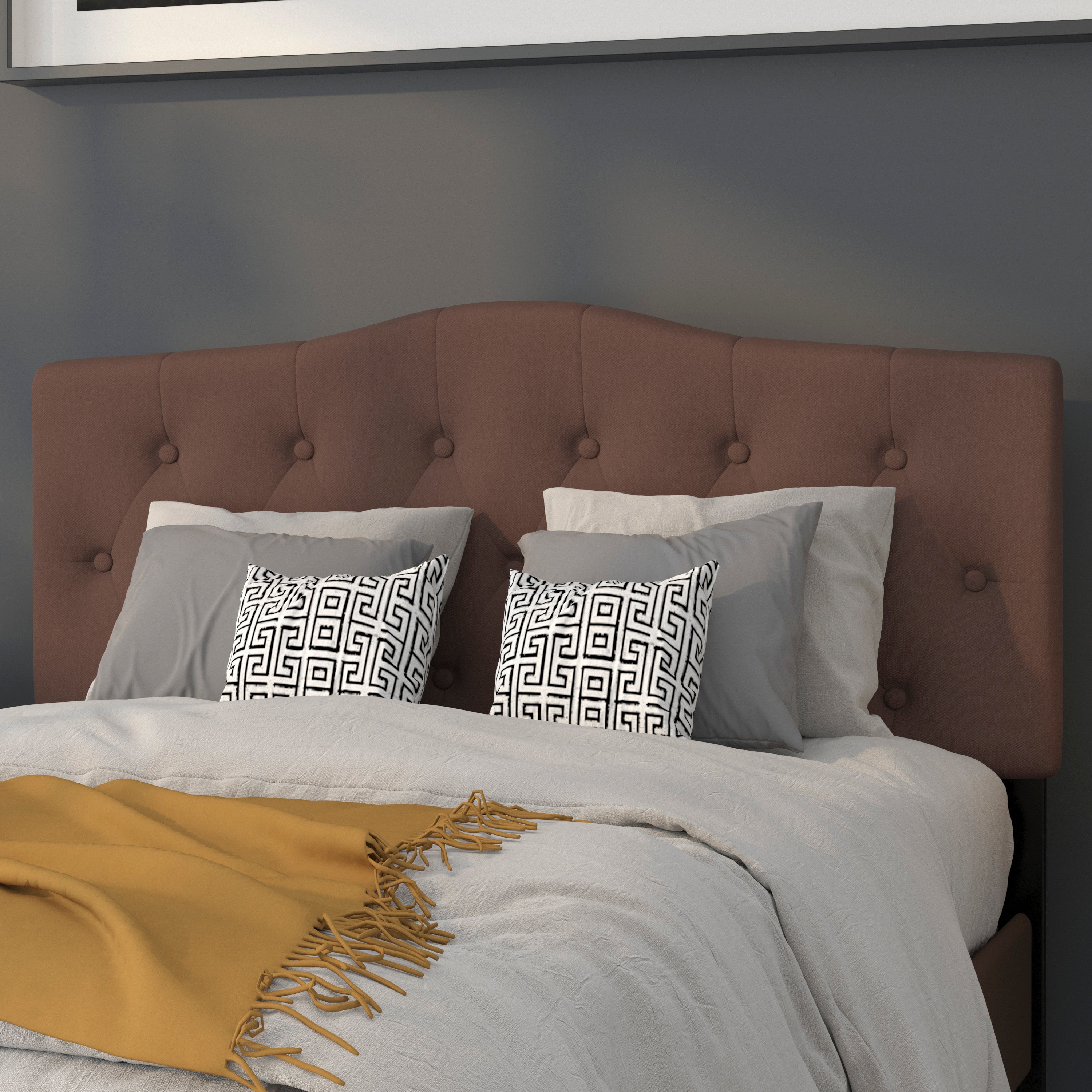 Cambridge Arched Button Tufted Upholstered Headboard