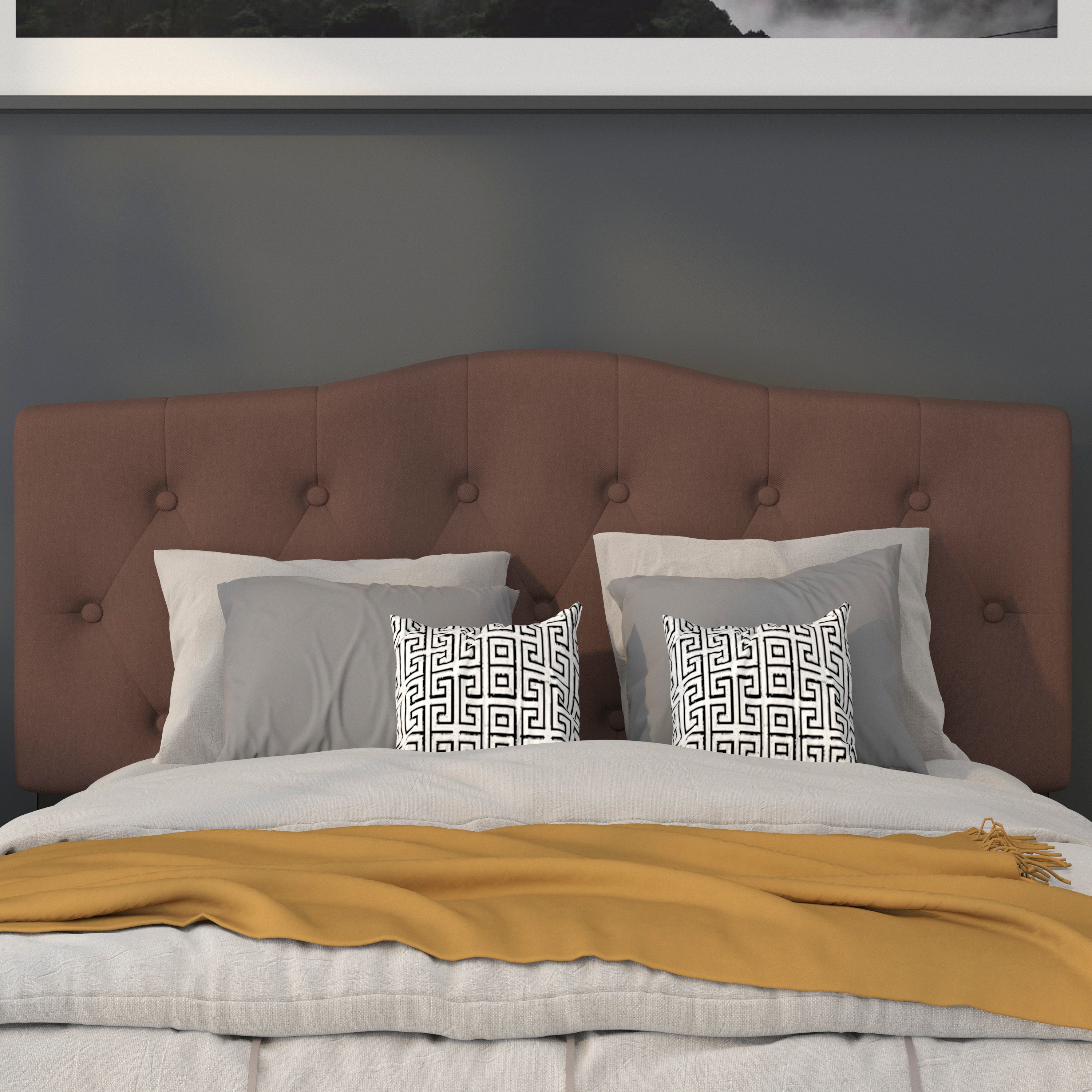 Cambridge Arched Button Tufted Upholstered Headboard