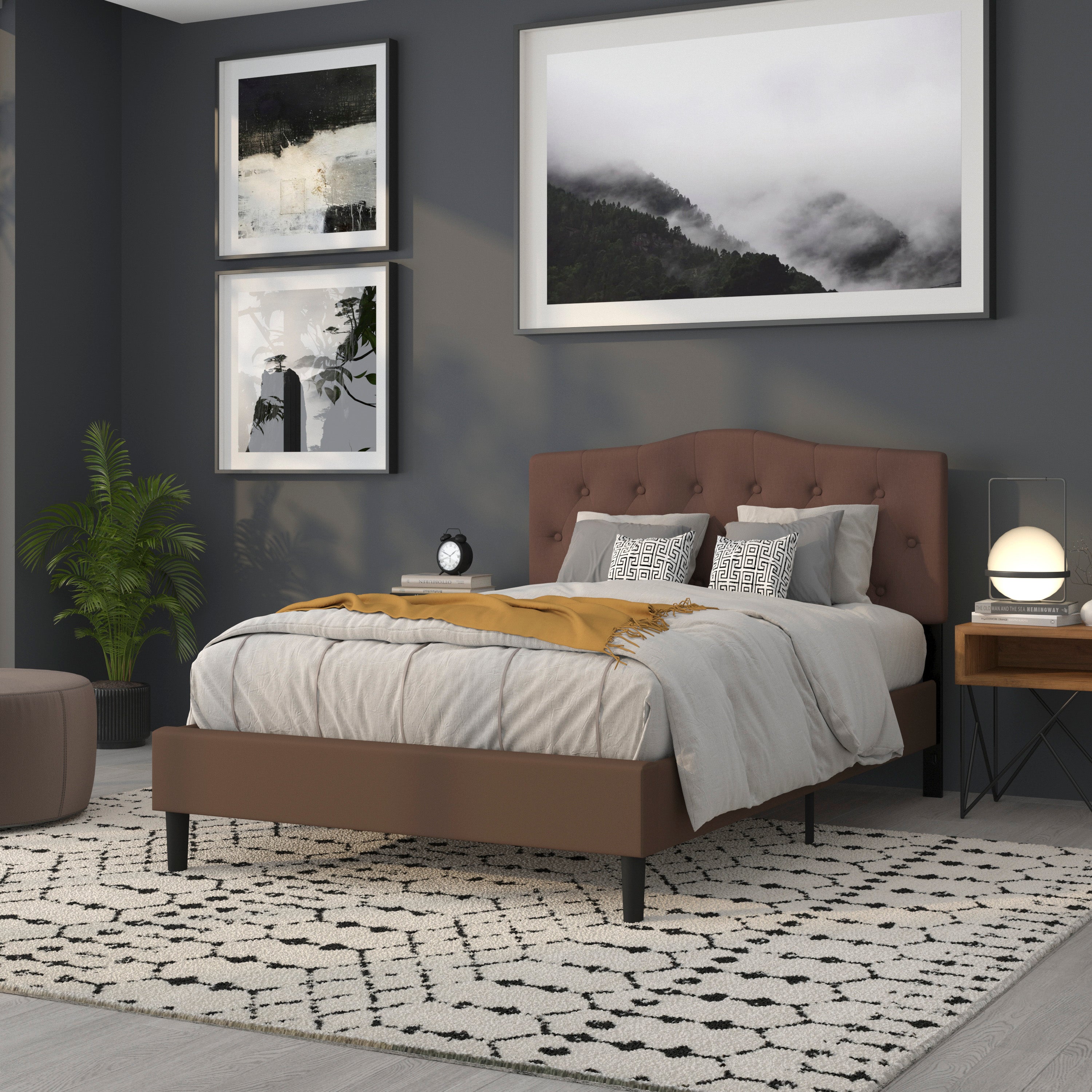 Cambridge Arched Button Tufted Upholstered Headboard