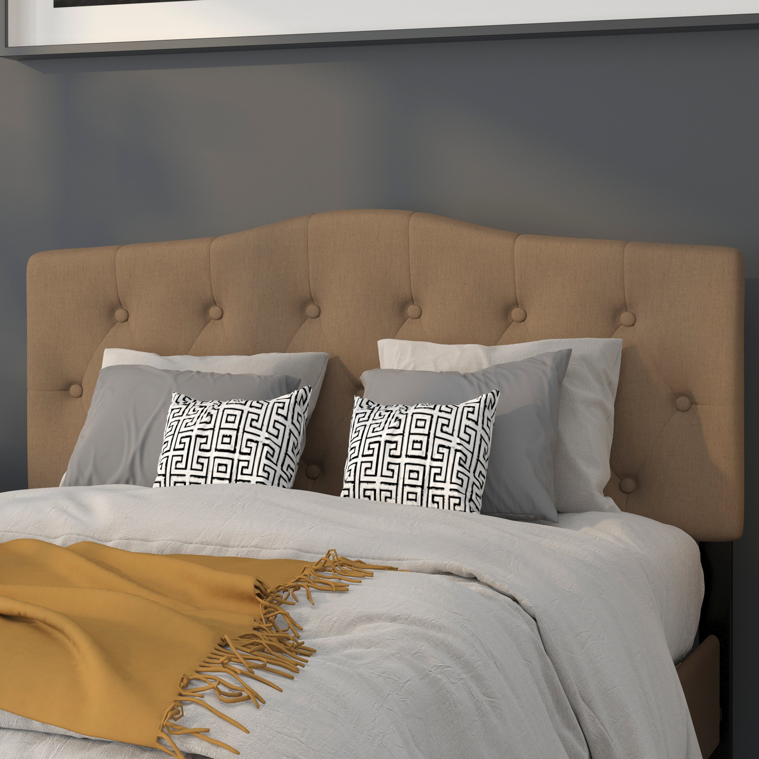 Cambridge Arched Button Tufted Upholstered Headboard