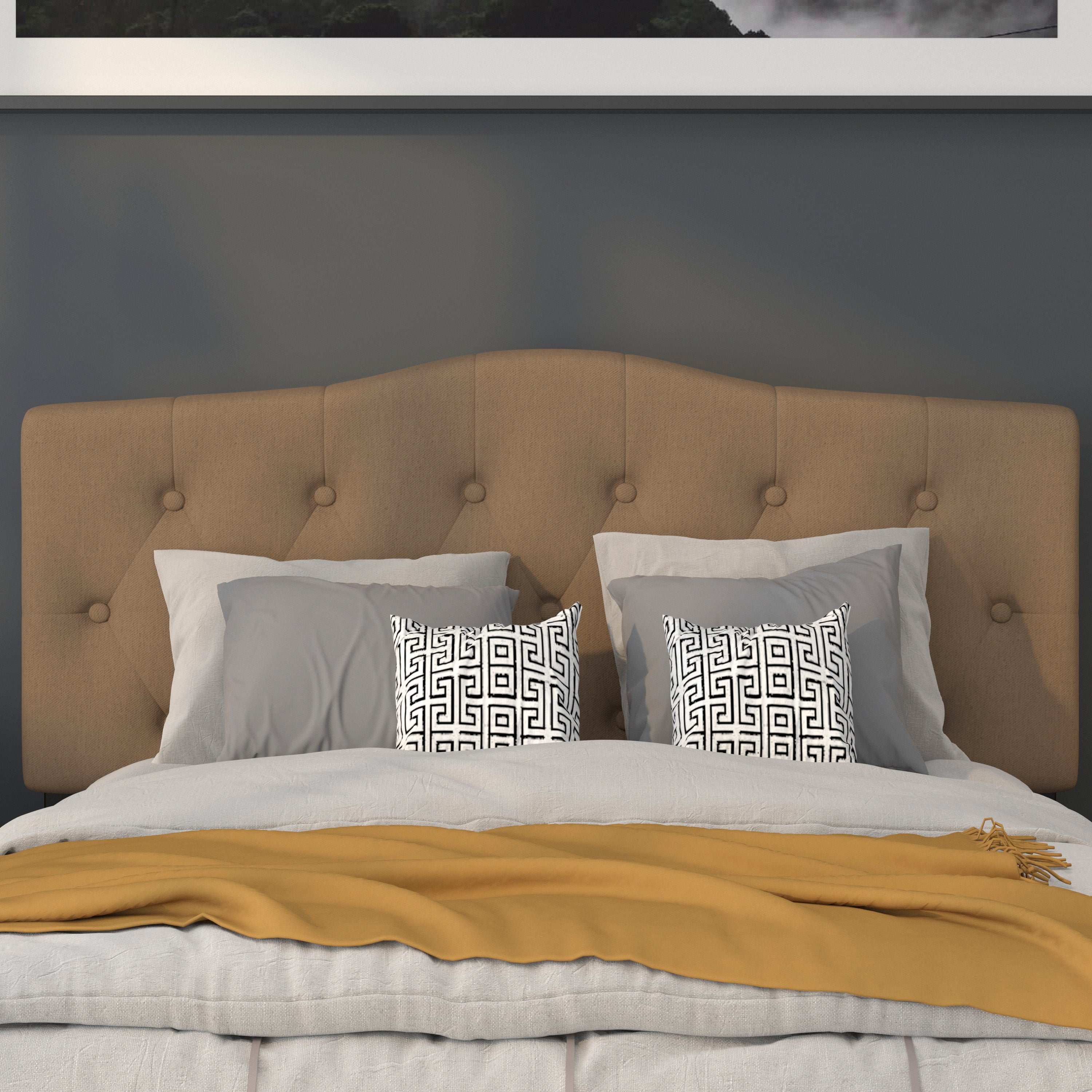 Cambridge Arched Button Tufted Upholstered Headboard