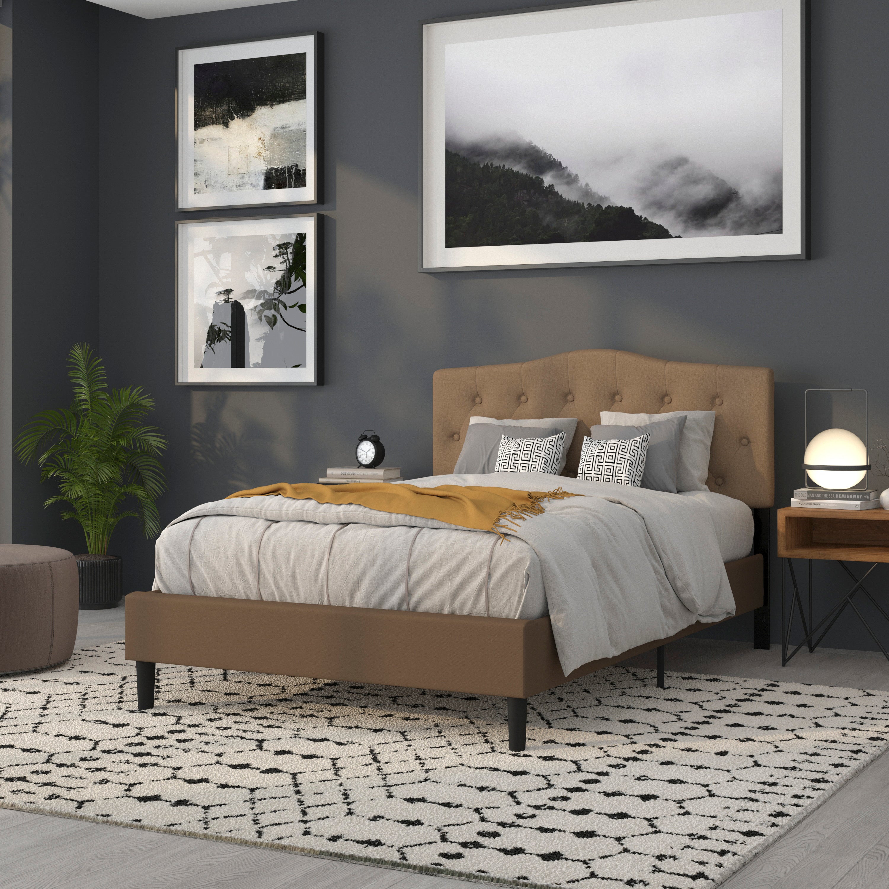 Cambridge Arched Button Tufted Upholstered Headboard