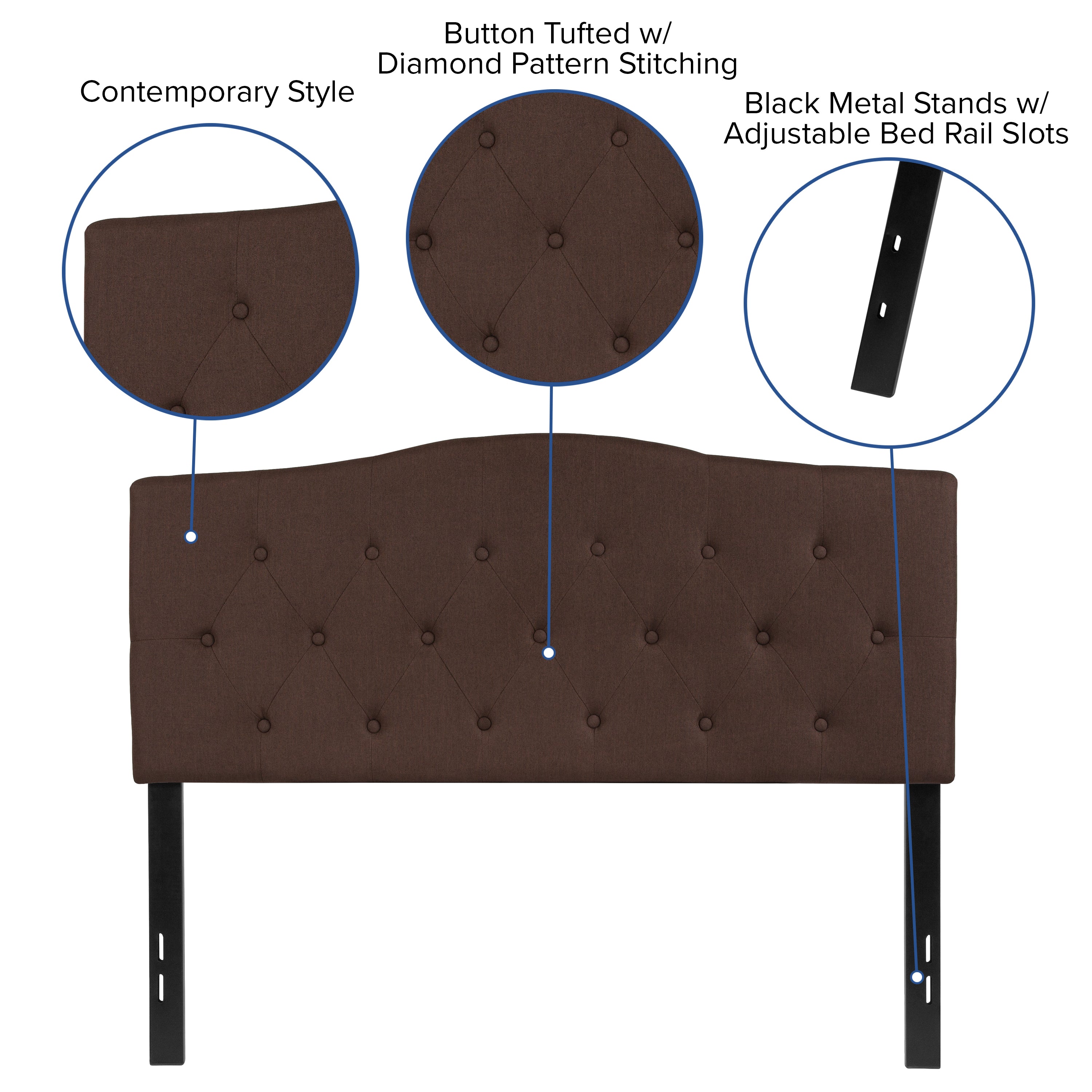 Cambridge Arched Button Tufted Upholstered Headboard