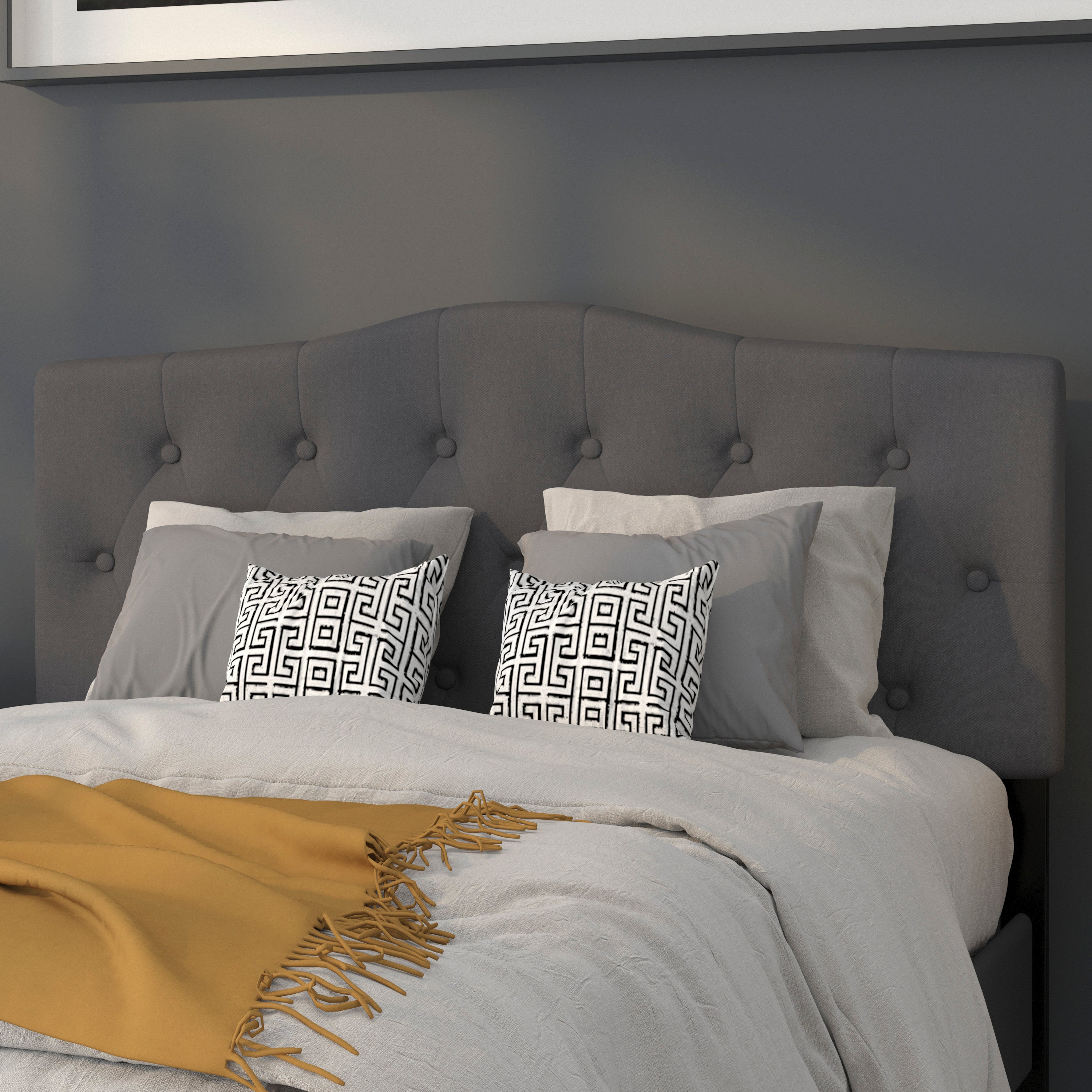 Cambridge Arched Button Tufted Upholstered Headboard