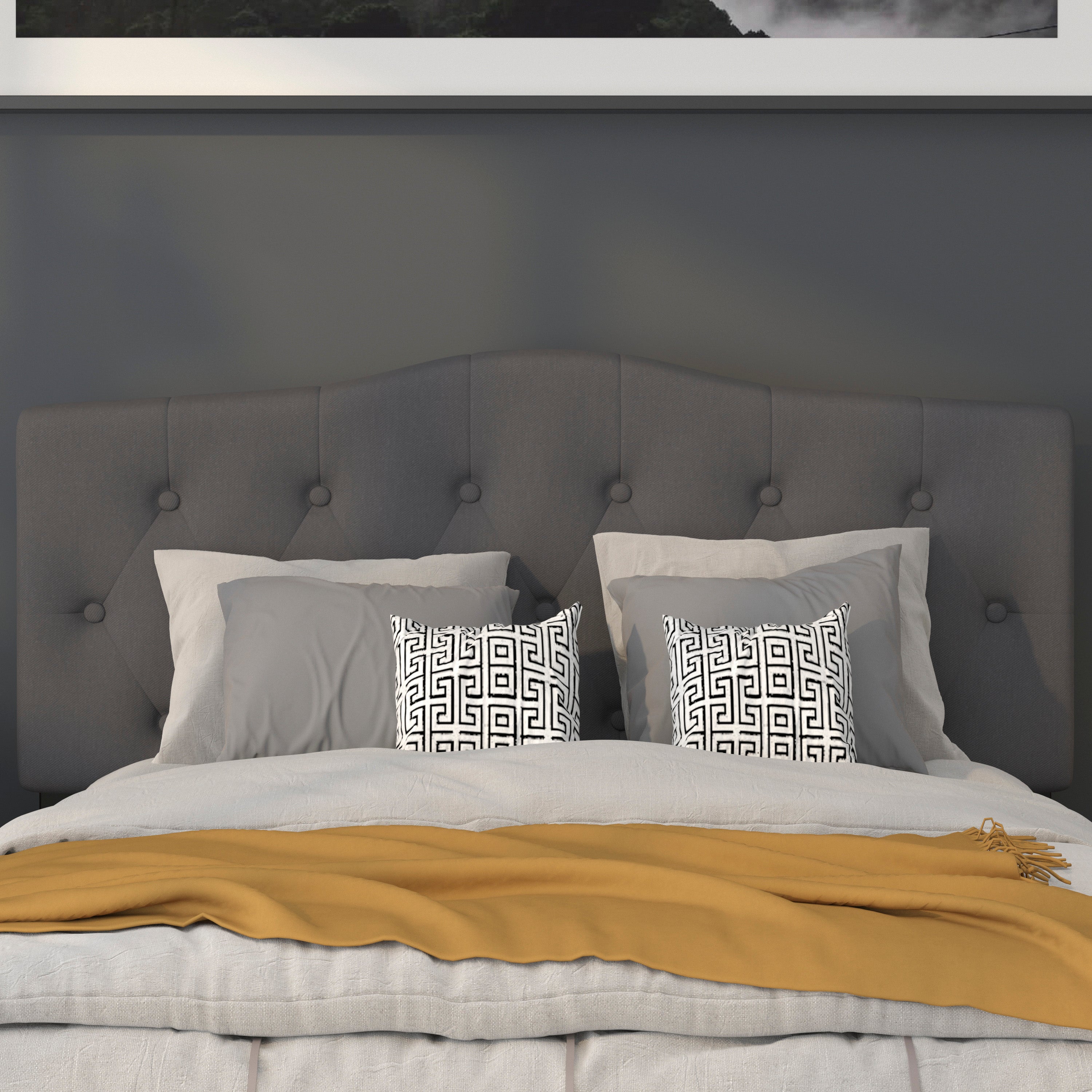 Cambridge Arched Button Tufted Upholstered Headboard
