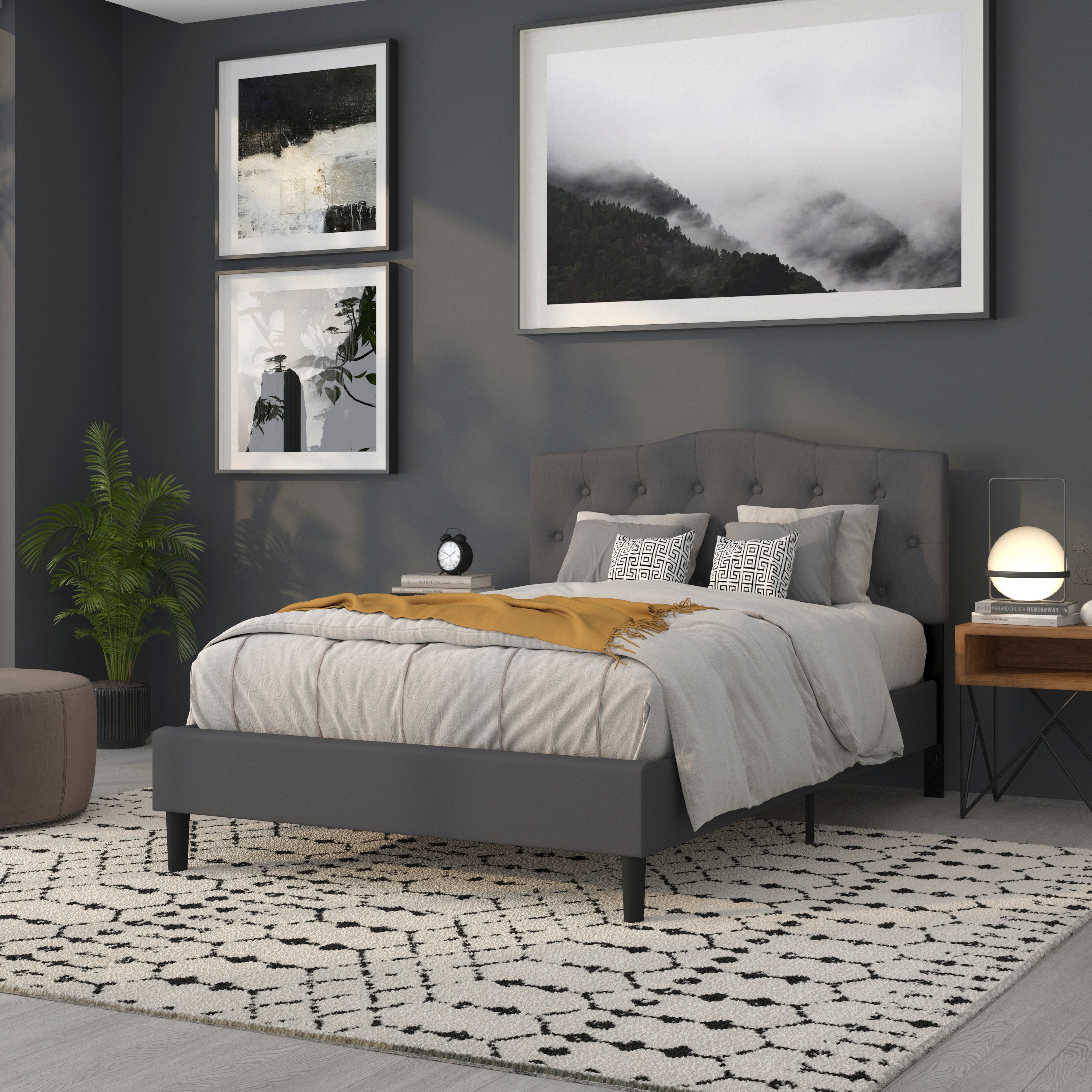 Cambridge Arched Button Tufted Upholstered Headboard