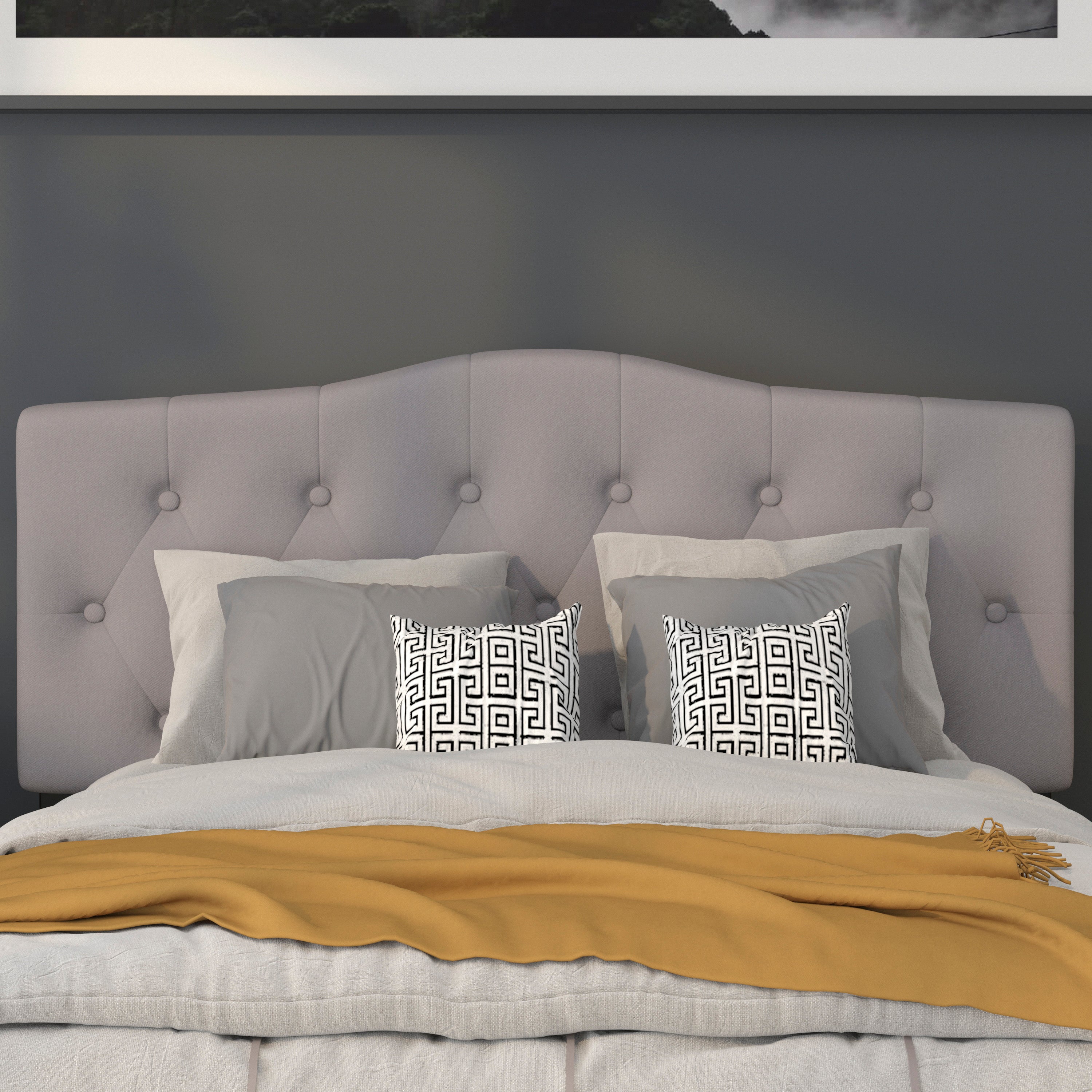 Cambridge Arched Button Tufted Upholstered Headboard