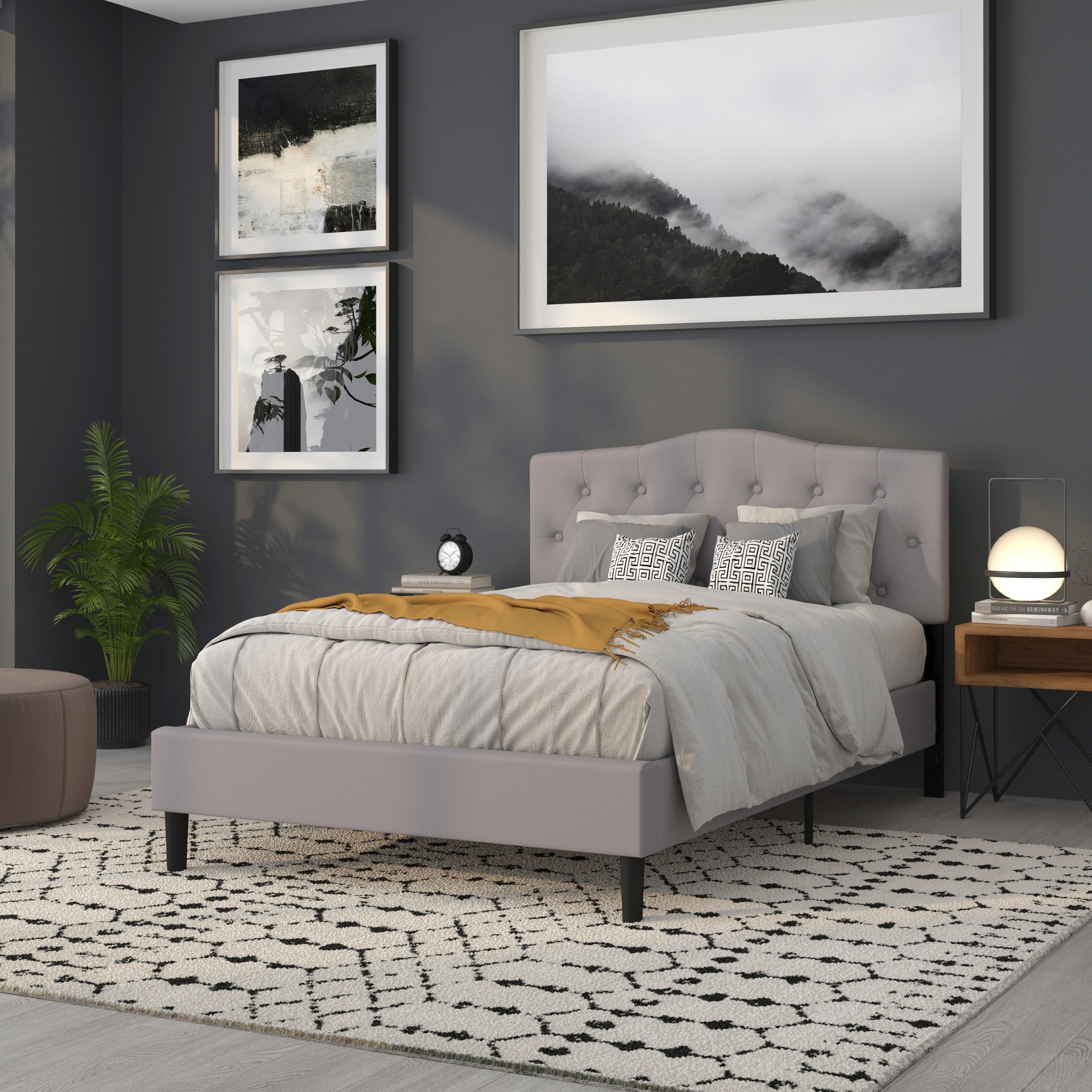 Cambridge Arched Button Tufted Upholstered Headboard