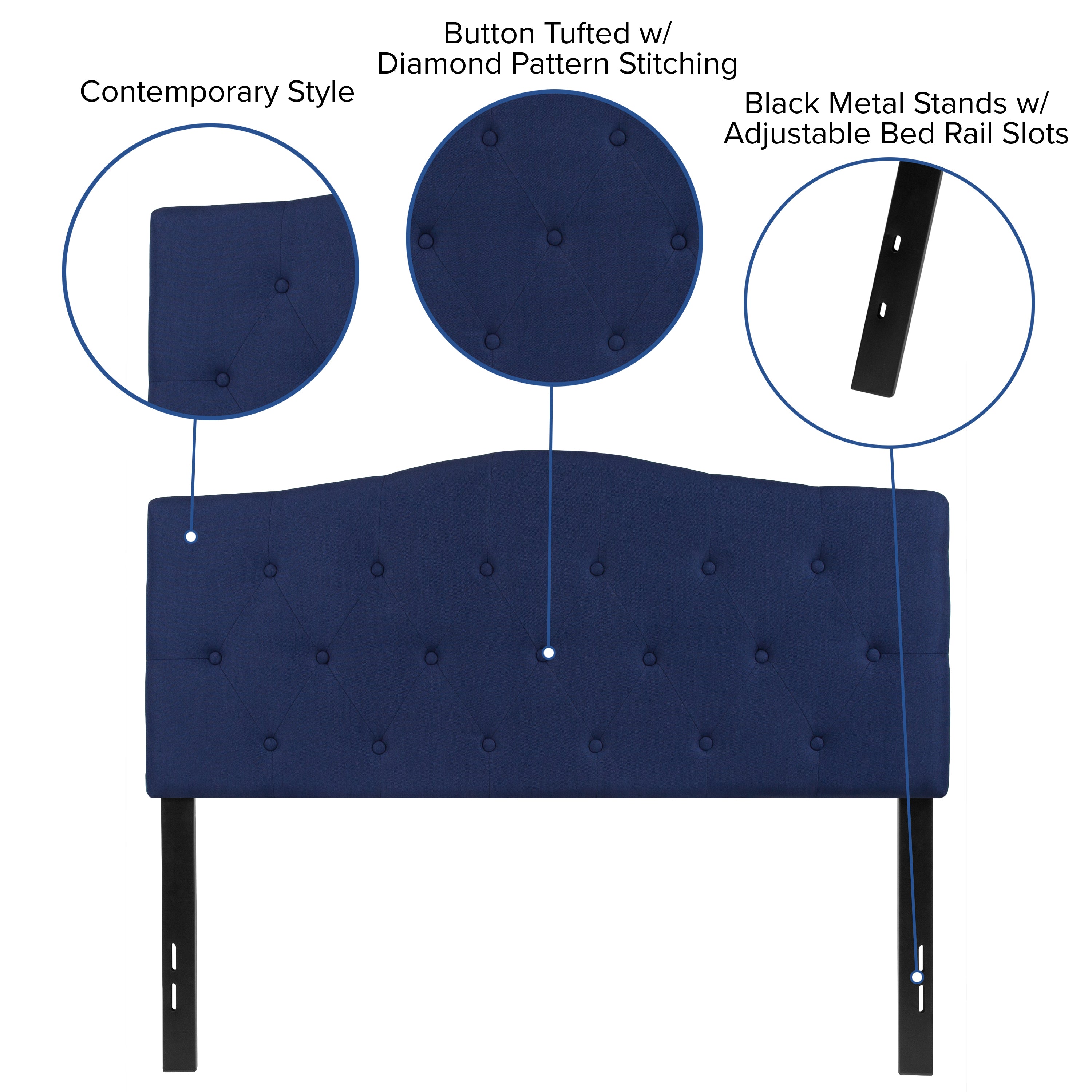 Cambridge Arched Button Tufted Upholstered Headboard