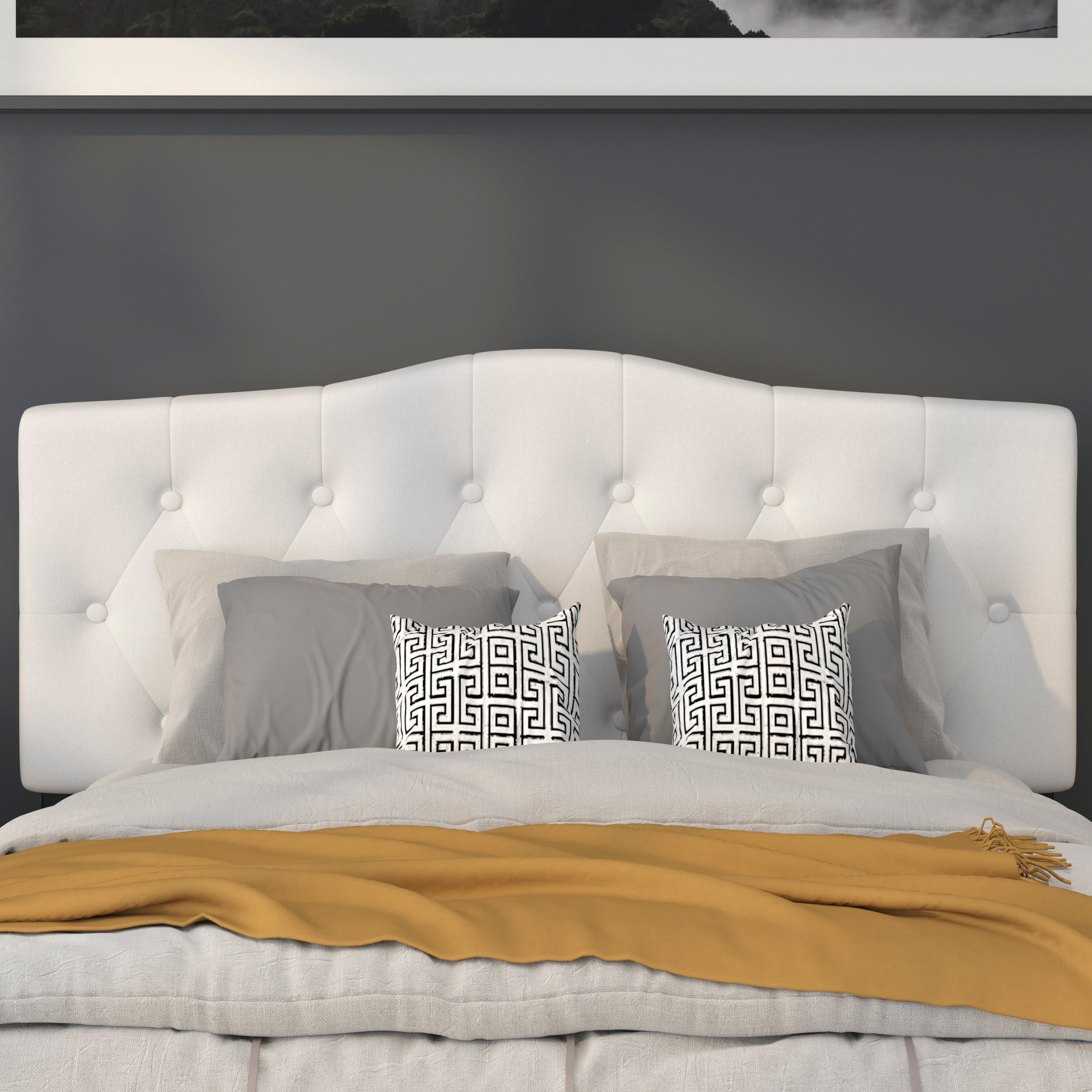 Cambridge Arched Button Tufted Upholstered Headboard