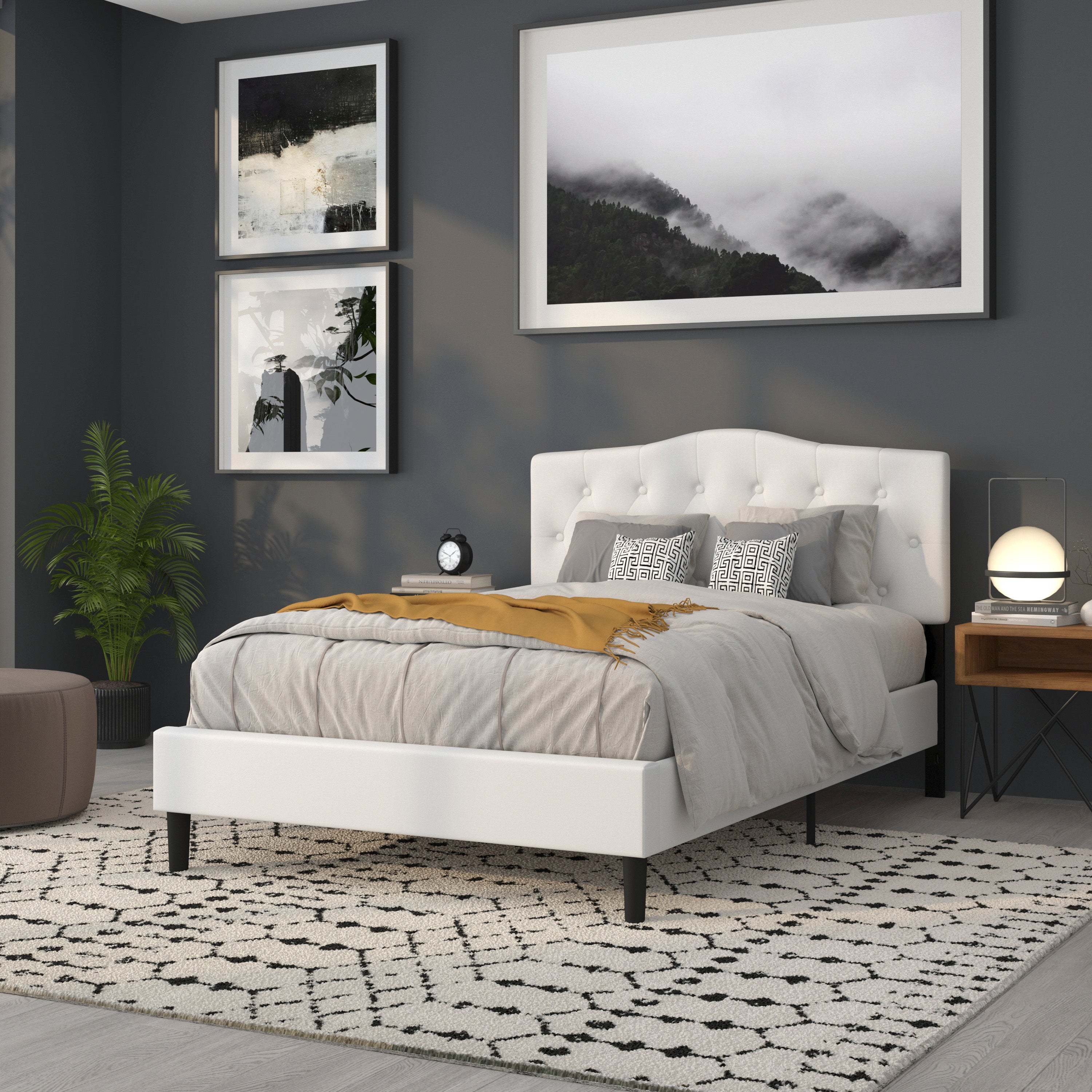 Cambridge Arched Button Tufted Upholstered Headboard