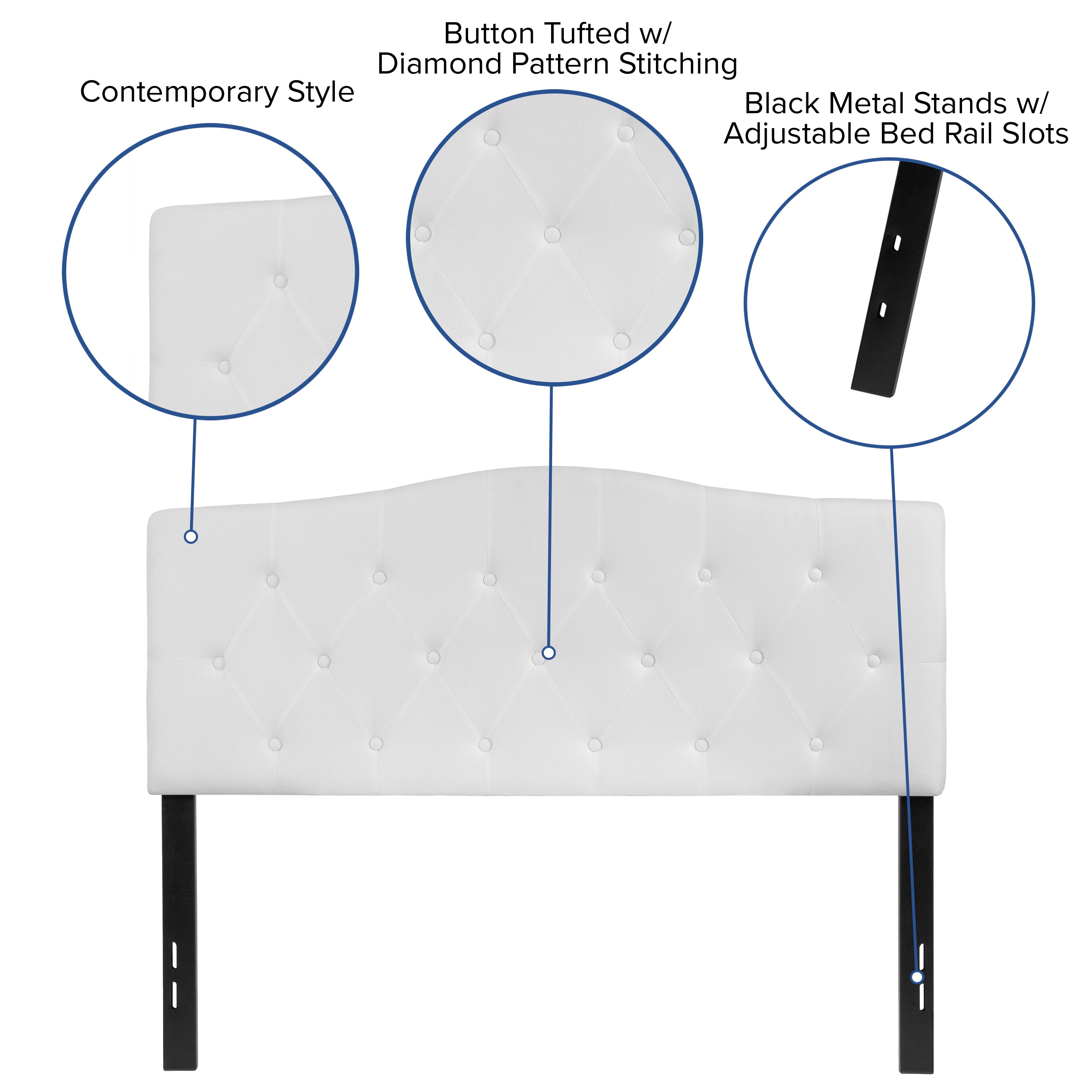 Cambridge Arched Button Tufted Upholstered Headboard