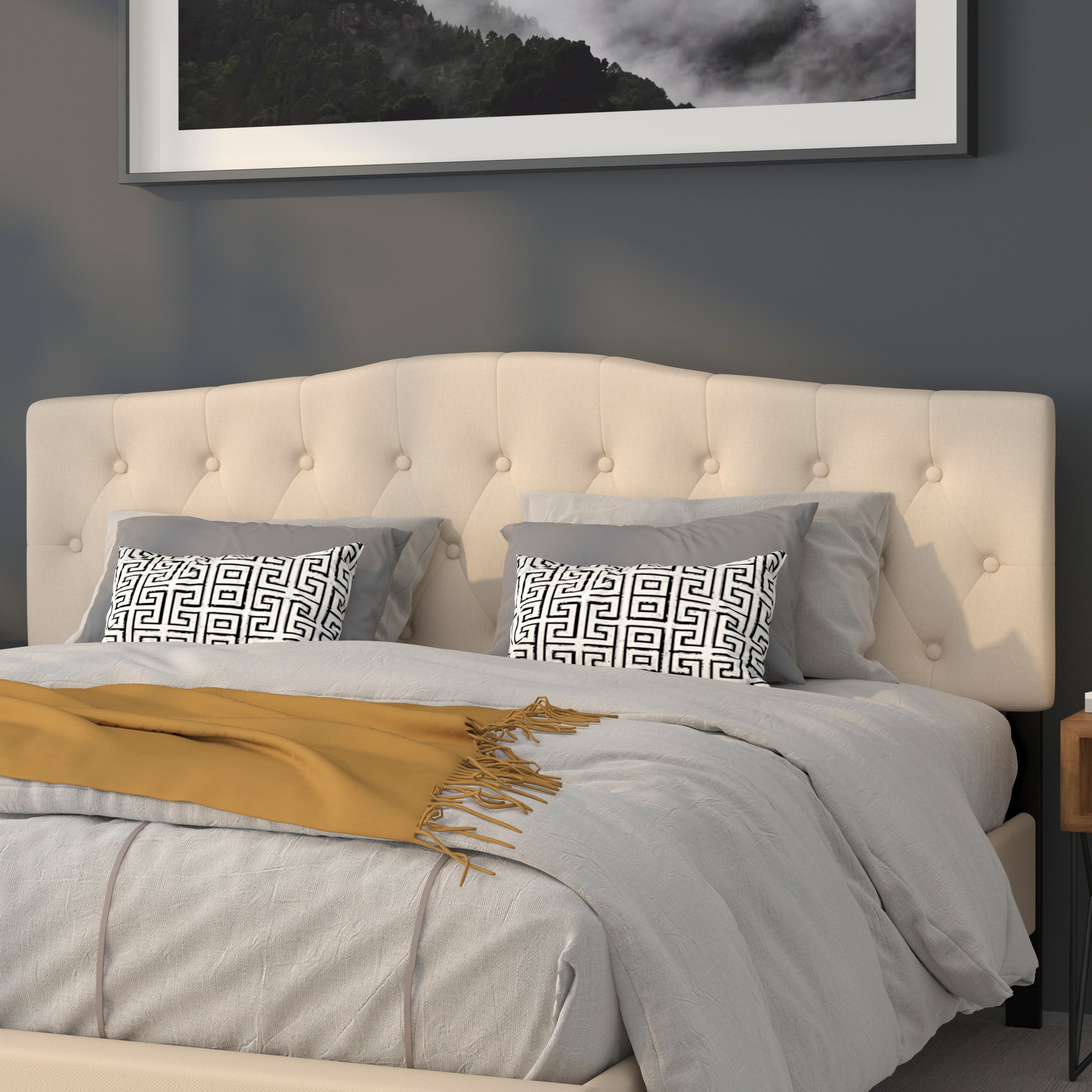 Cambridge Arched Button Tufted Upholstered Headboard