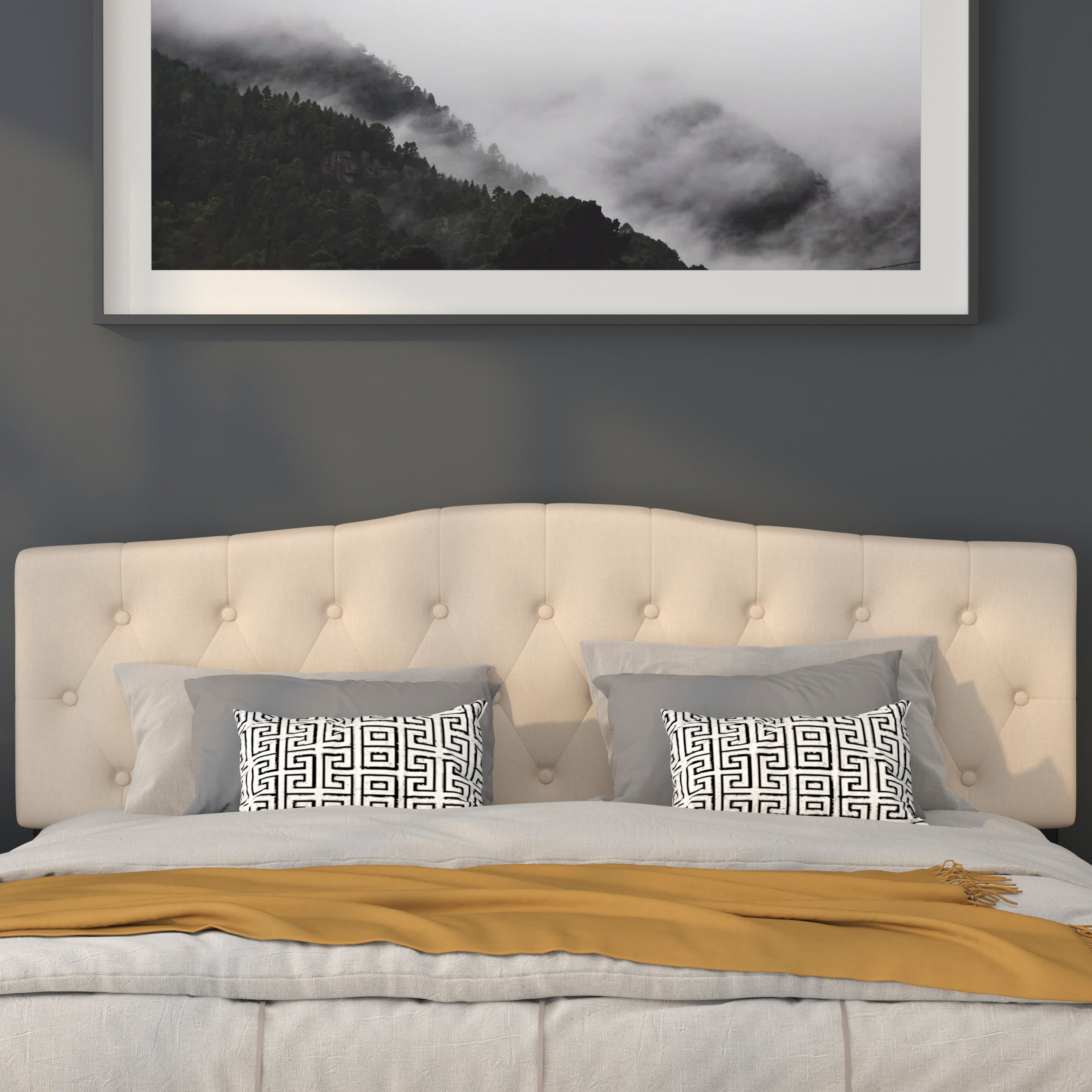 Cambridge Arched Button Tufted Upholstered Headboard