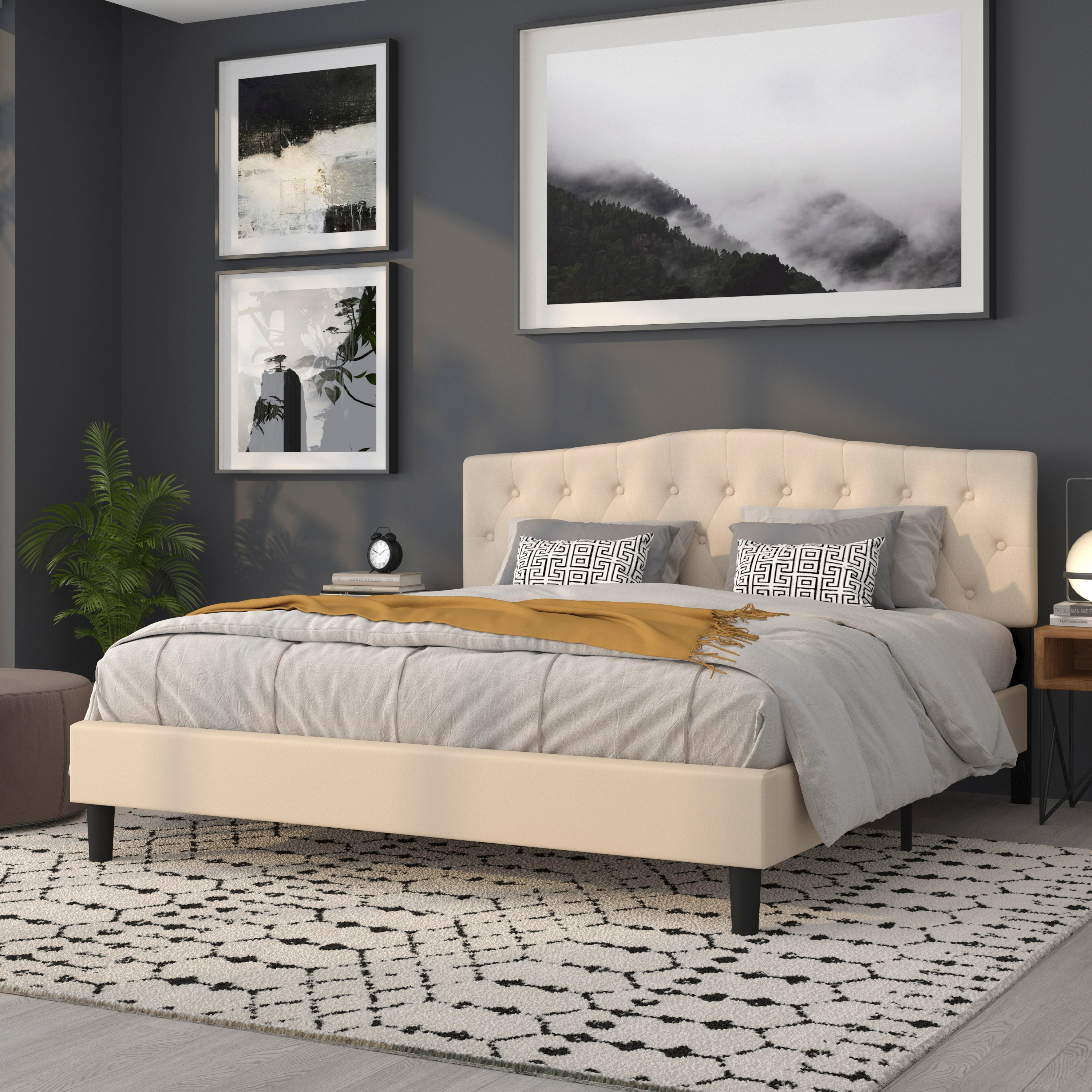 Cambridge Arched Button Tufted Upholstered Headboard