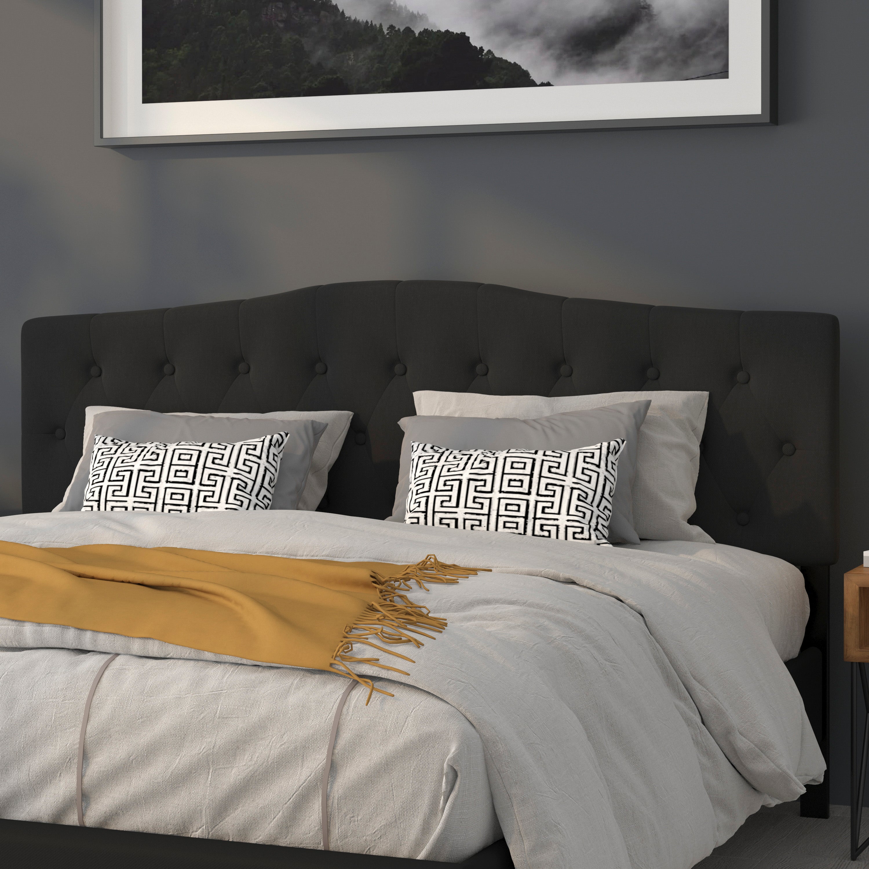 Cambridge Arched Button Tufted Upholstered Headboard