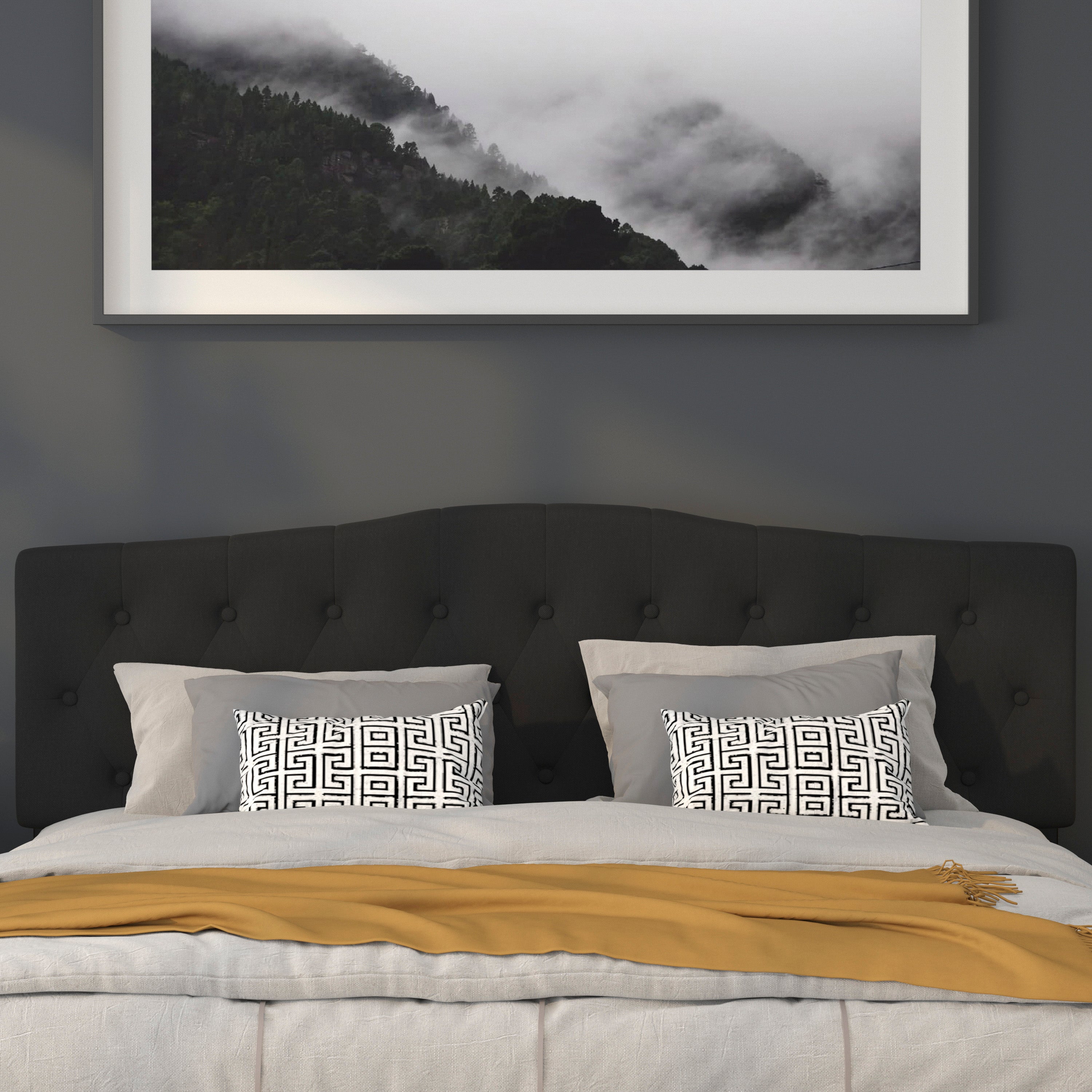 Cambridge Arched Button Tufted Upholstered Headboard