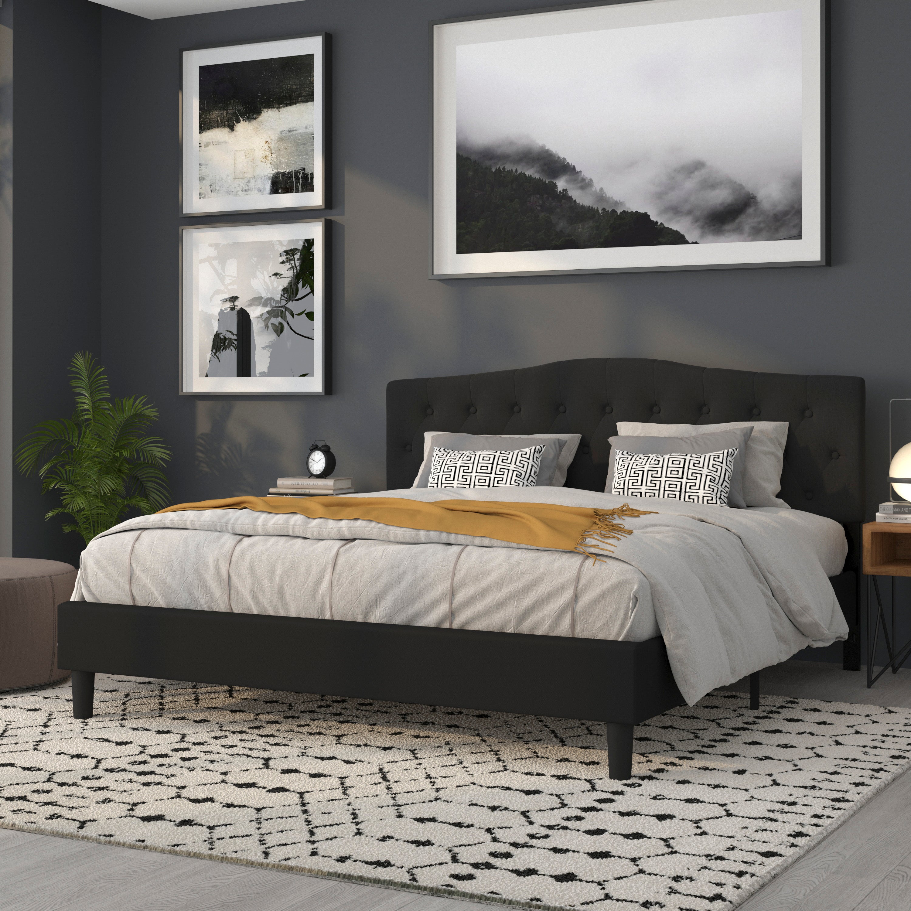 Cambridge Arched Button Tufted Upholstered Headboard