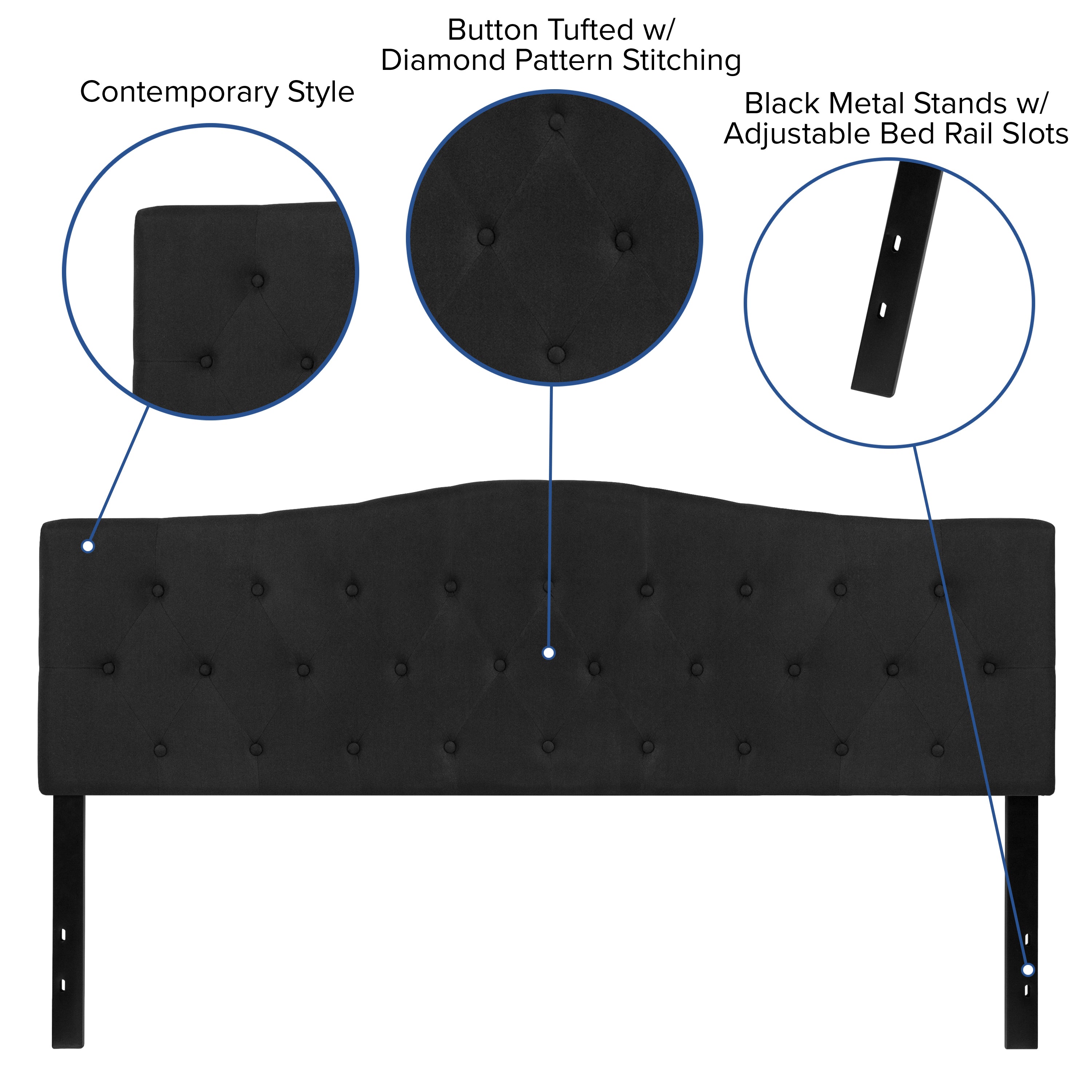 Cambridge Arched Button Tufted Upholstered Headboard