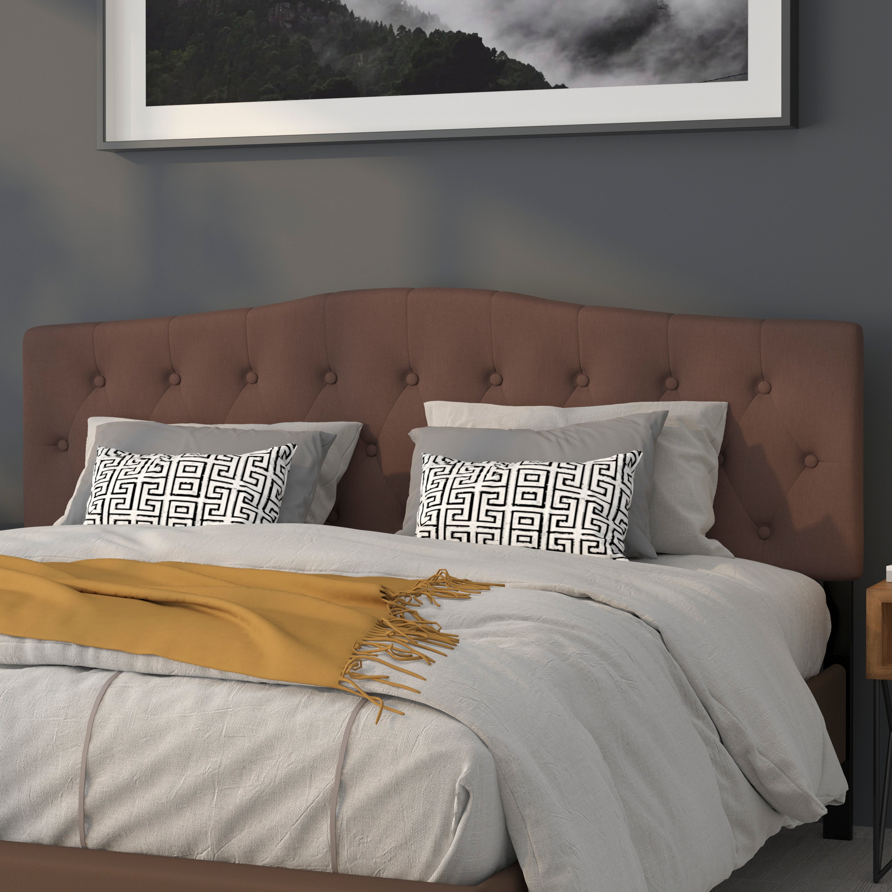 Cambridge Arched Button Tufted Upholstered Headboard
