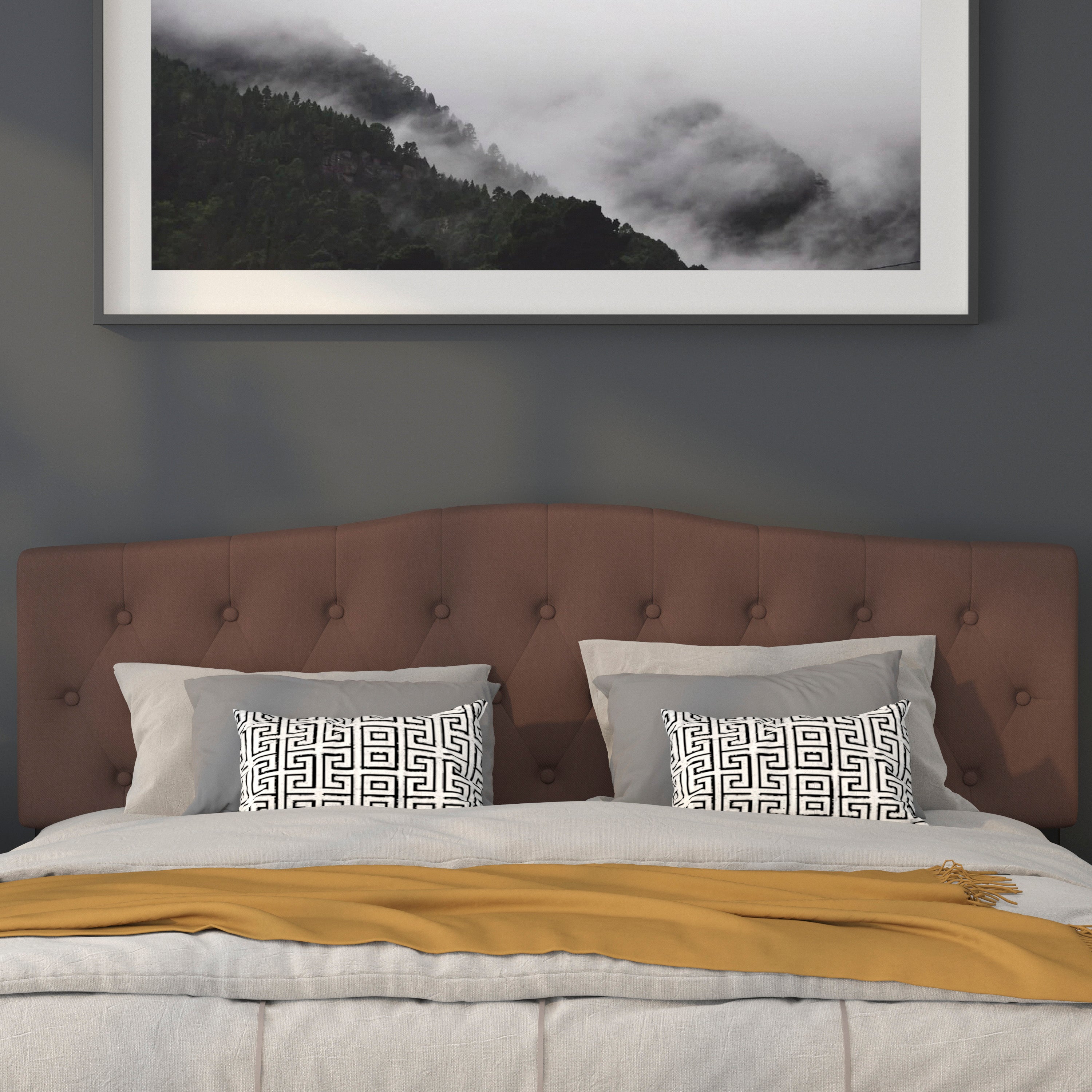 Cambridge Arched Button Tufted Upholstered Headboard