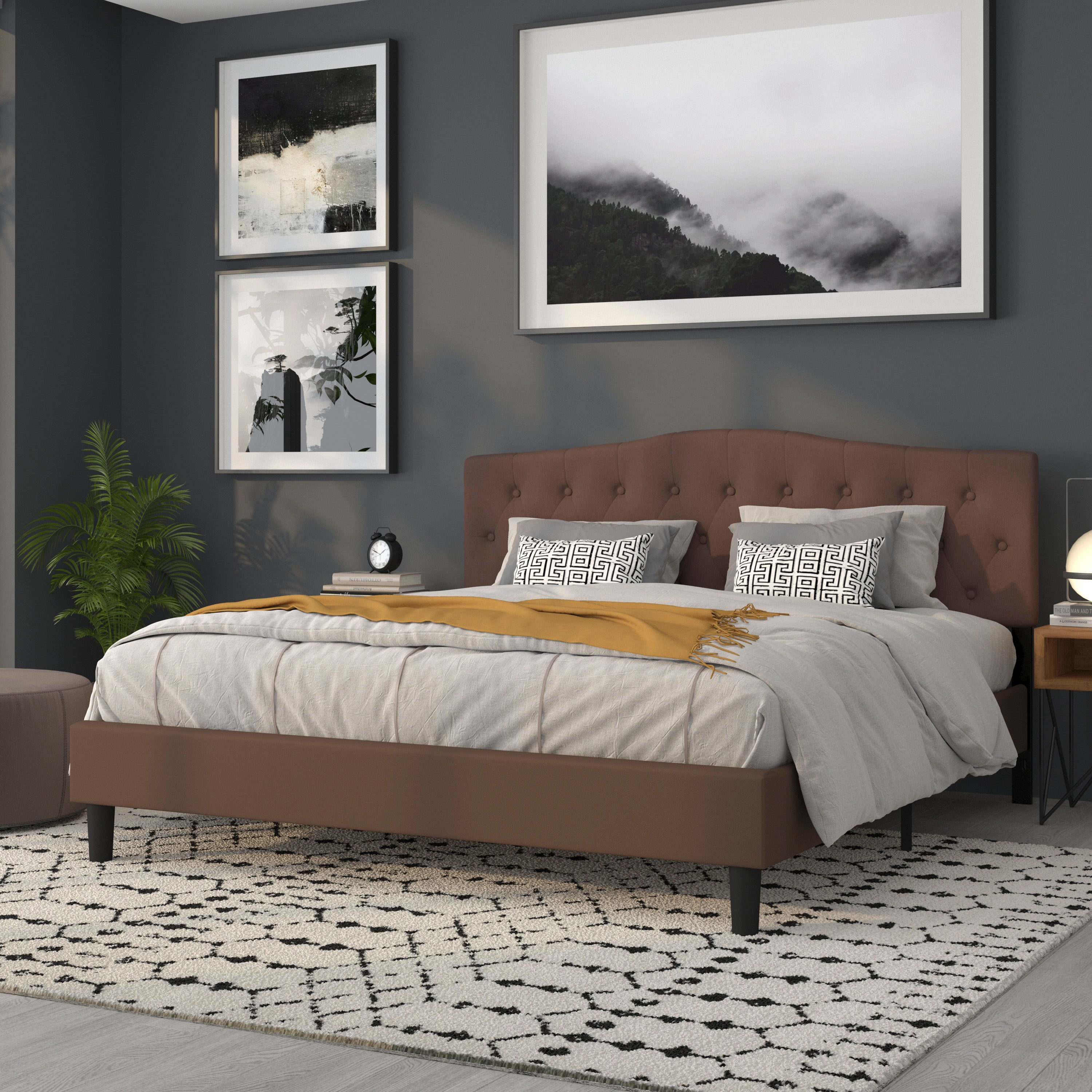 Cambridge Arched Button Tufted Upholstered Headboard