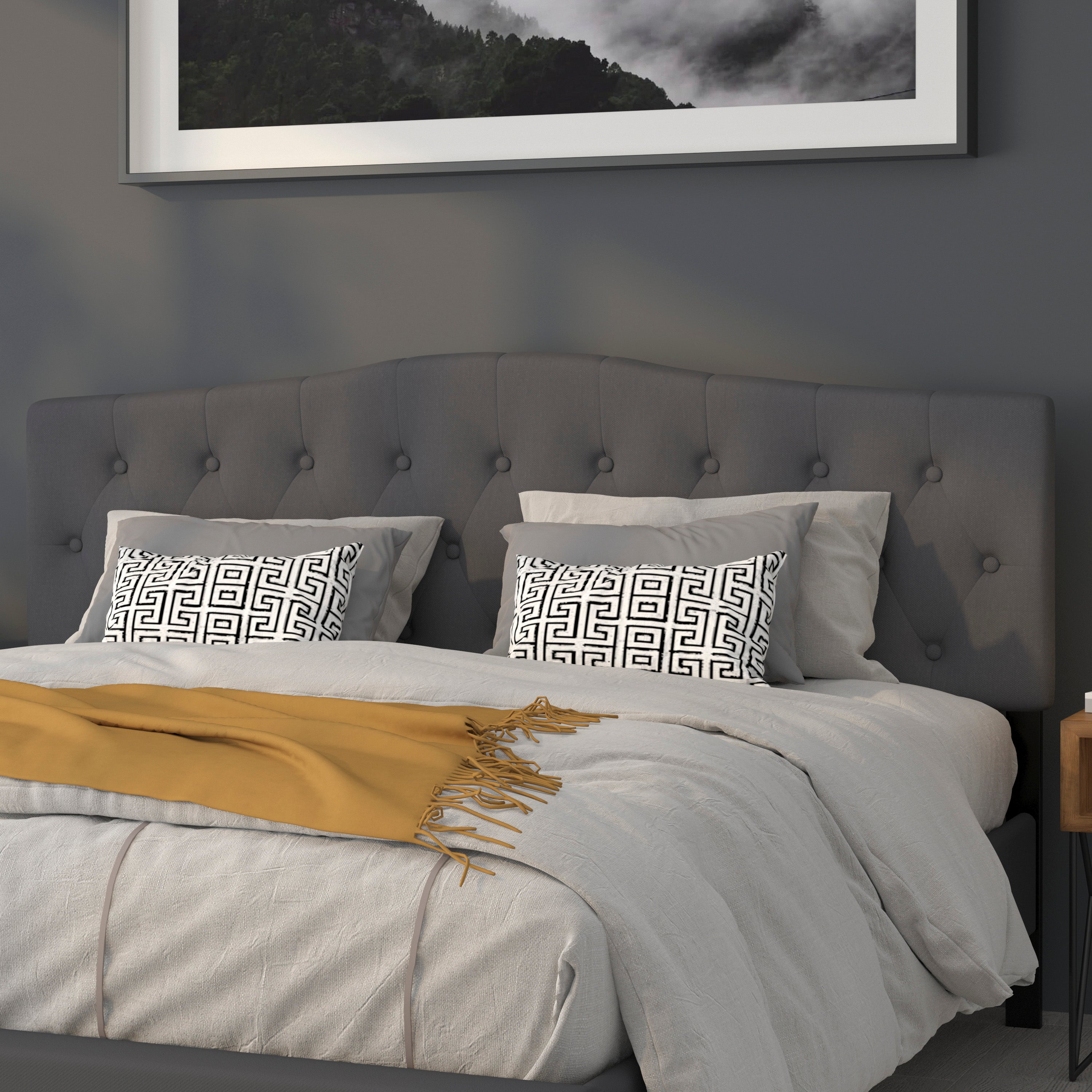 Cambridge Arched Button Tufted Upholstered Headboard