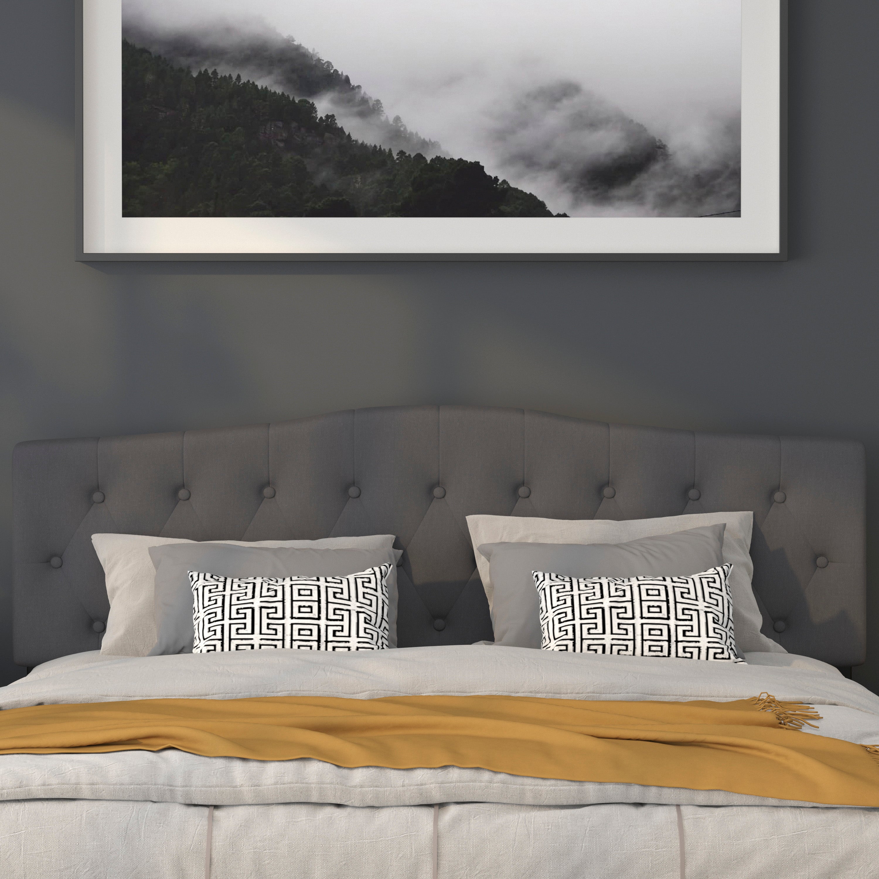 Cambridge Arched Button Tufted Upholstered Headboard