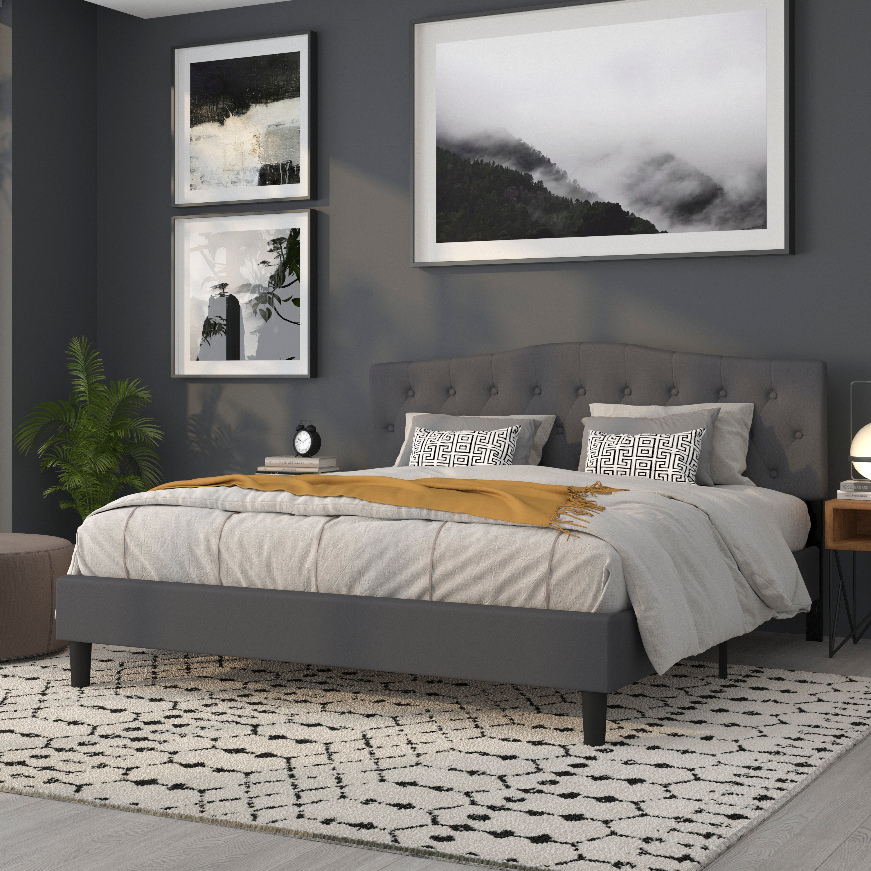 Cambridge Arched Button Tufted Upholstered Headboard
