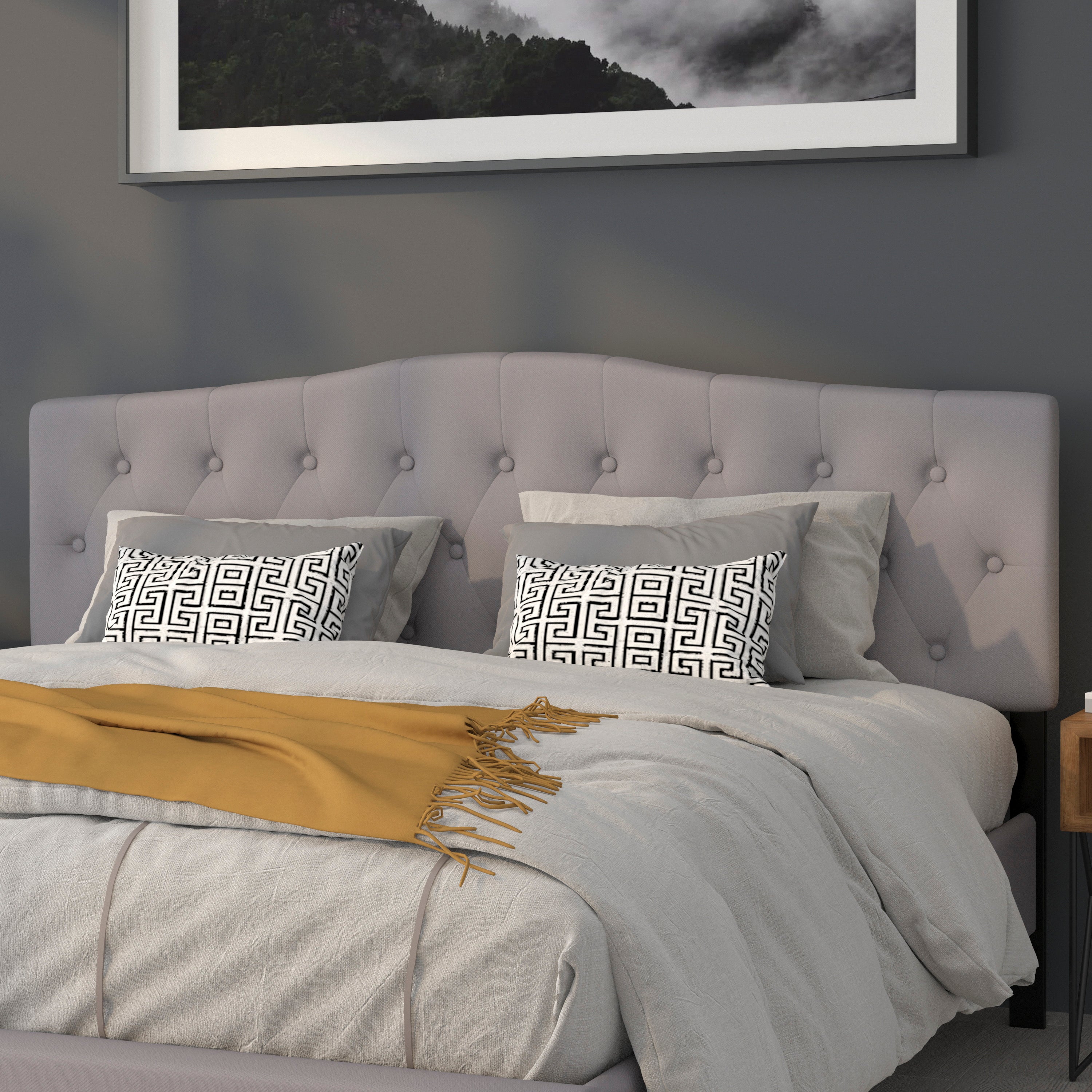 Cambridge Arched Button Tufted Upholstered Headboard