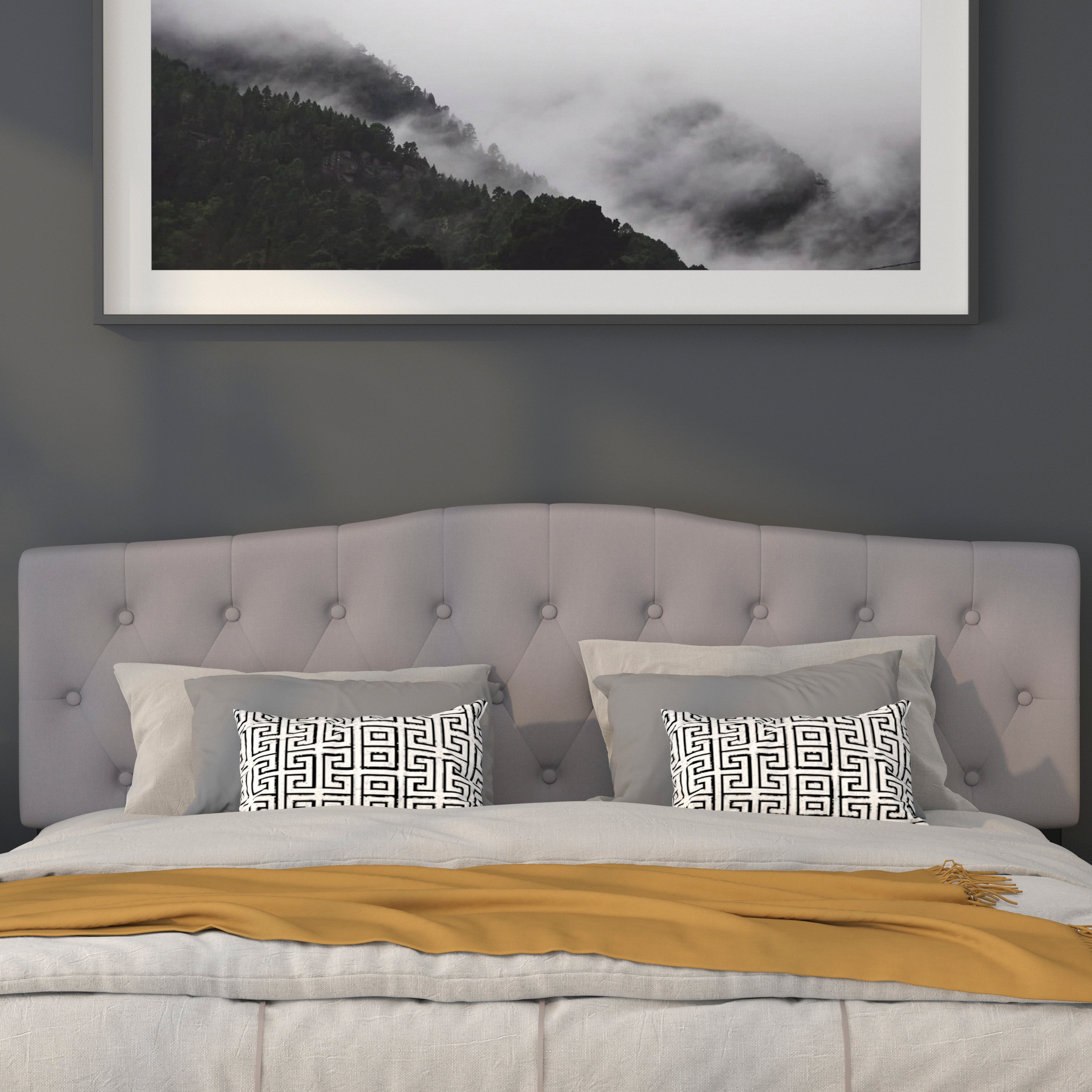 Cambridge Arched Button Tufted Upholstered Headboard
