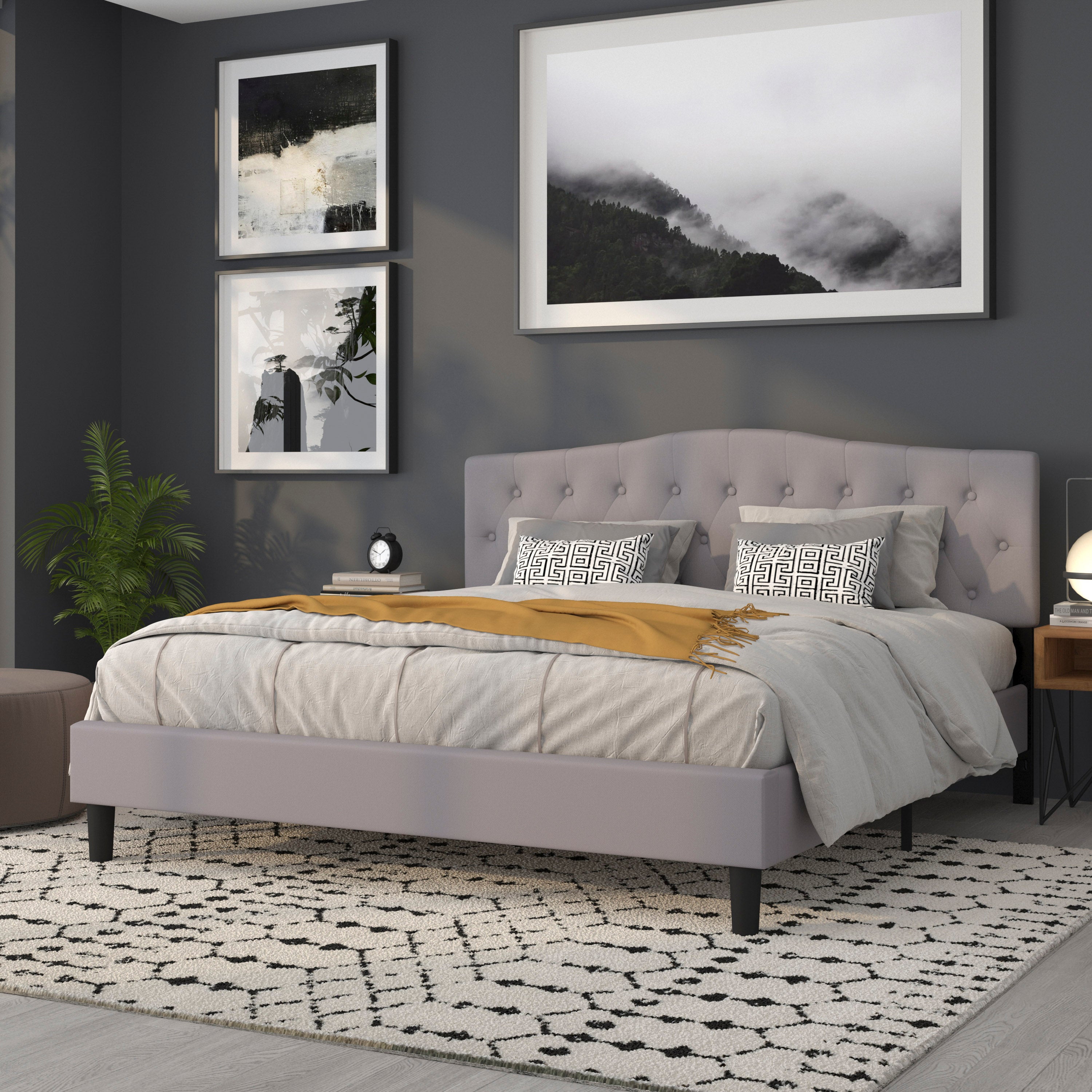 Cambridge Arched Button Tufted Upholstered Headboard