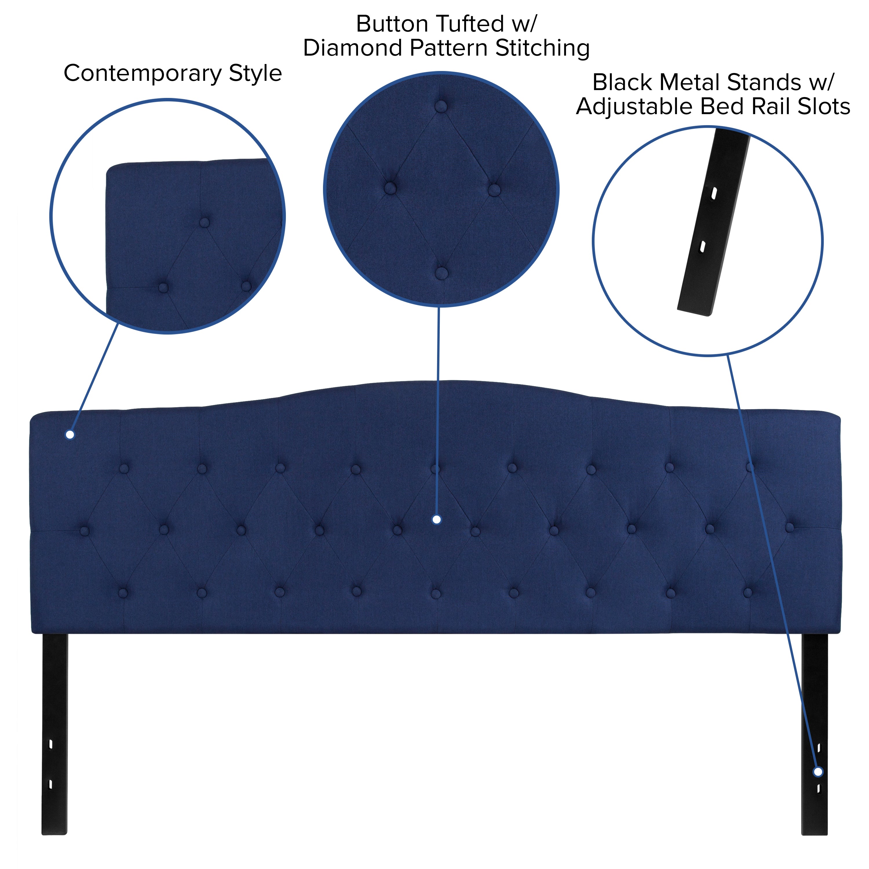 Cambridge Arched Button Tufted Upholstered Headboard